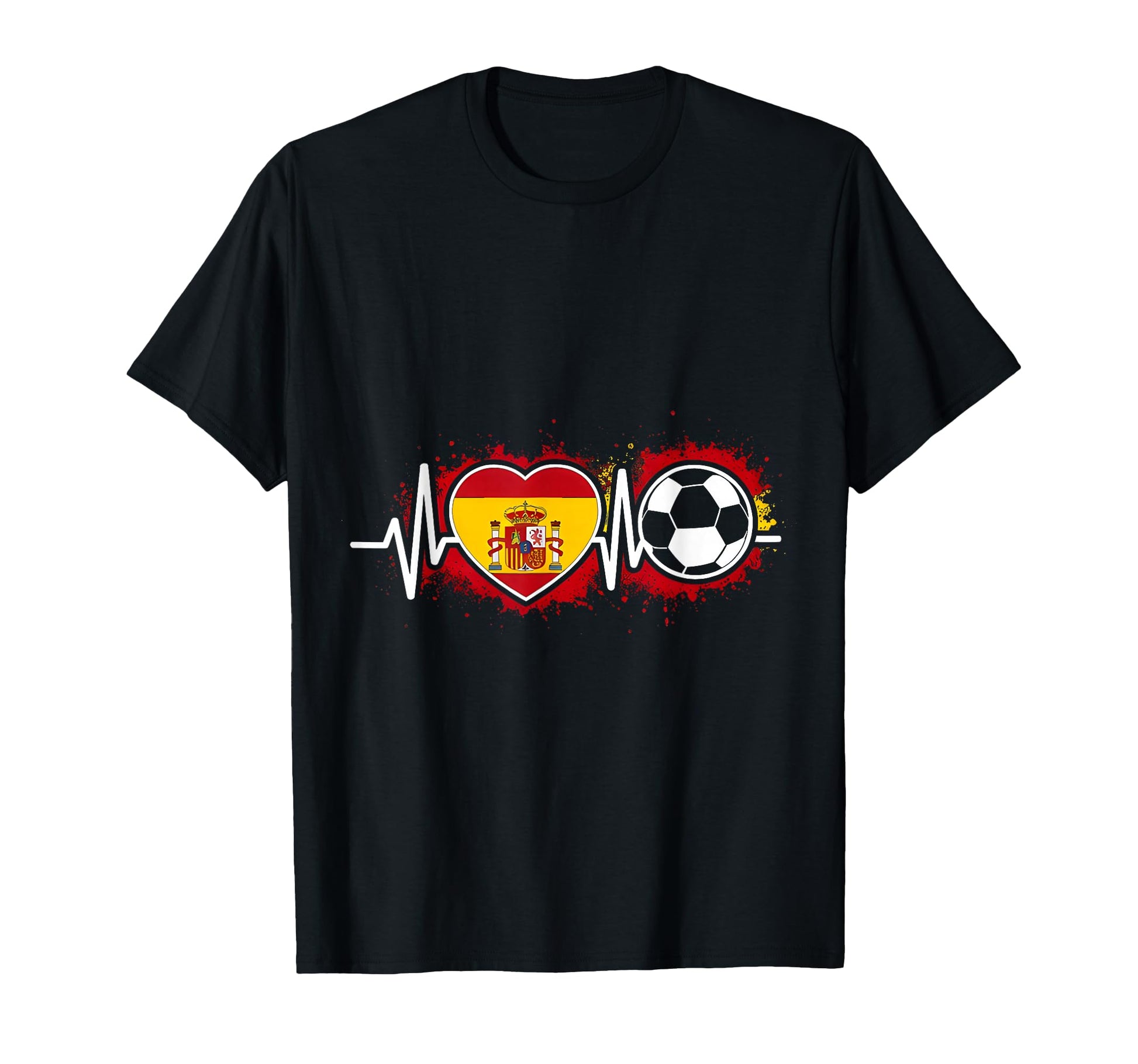 Spanish Football Heartbeat Spain T-Shirt - Aesthetic Graphic Men Women - T-Shirt, Sweatshirt, Hoodie