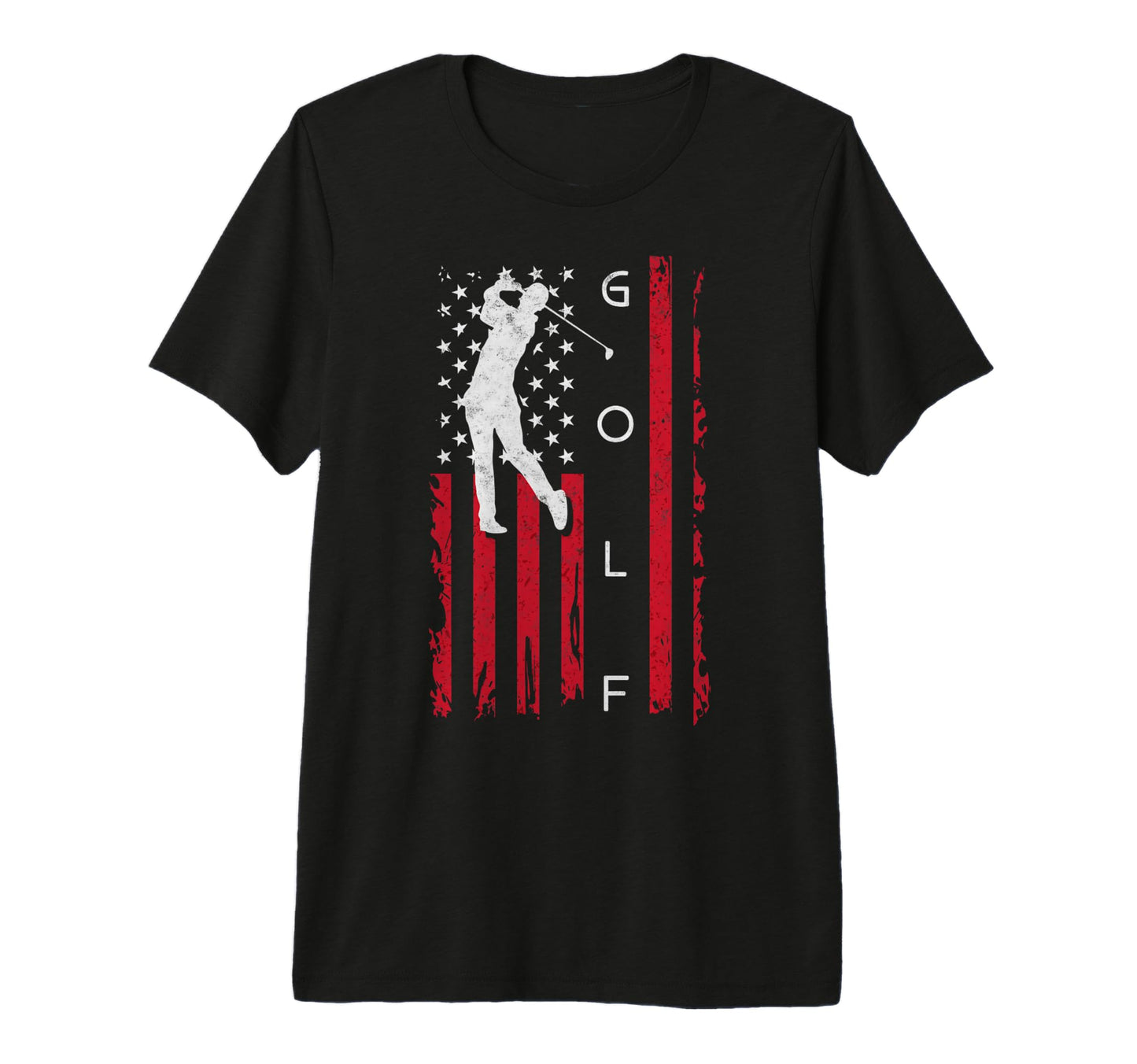 Us Flag Golf Golfer Golfing Dad T-Shirt - Fun Novelty Design for Adults - T-Shirt, Sweatshirt, Hoodie
