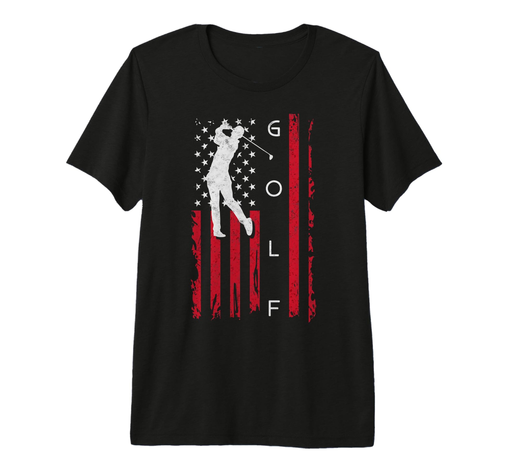 Us Flag Golf Golfer Golfing Dad T-Shirt - Fun Novelty Design for Adults - T-Shirt, Sweatshirt, Hoodie