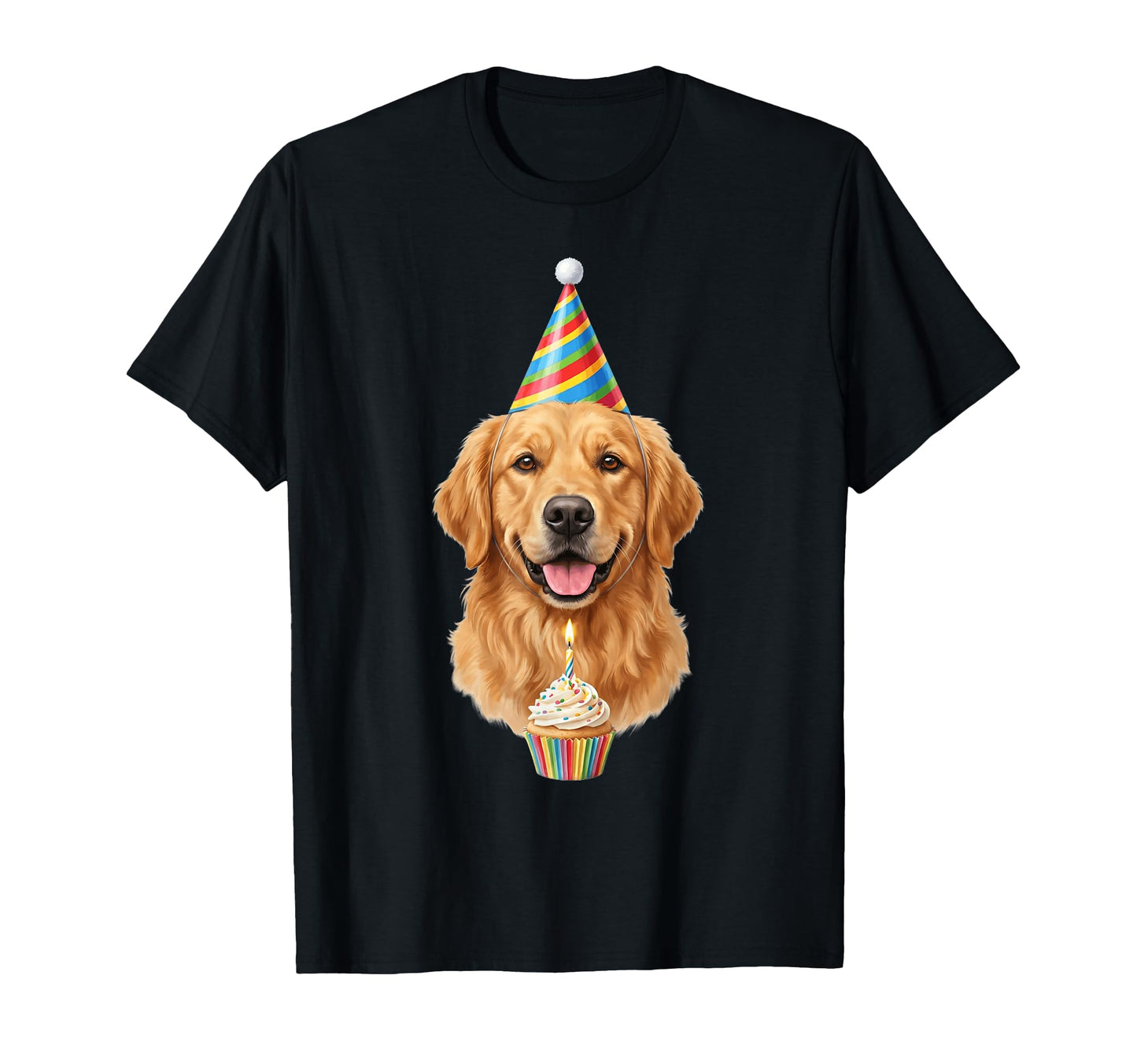 Golden Retriever Dog Happy Birthday T-Shirt - Novelty Apparel Men Women - T-Shirt, Sweatshirt, Hoodie