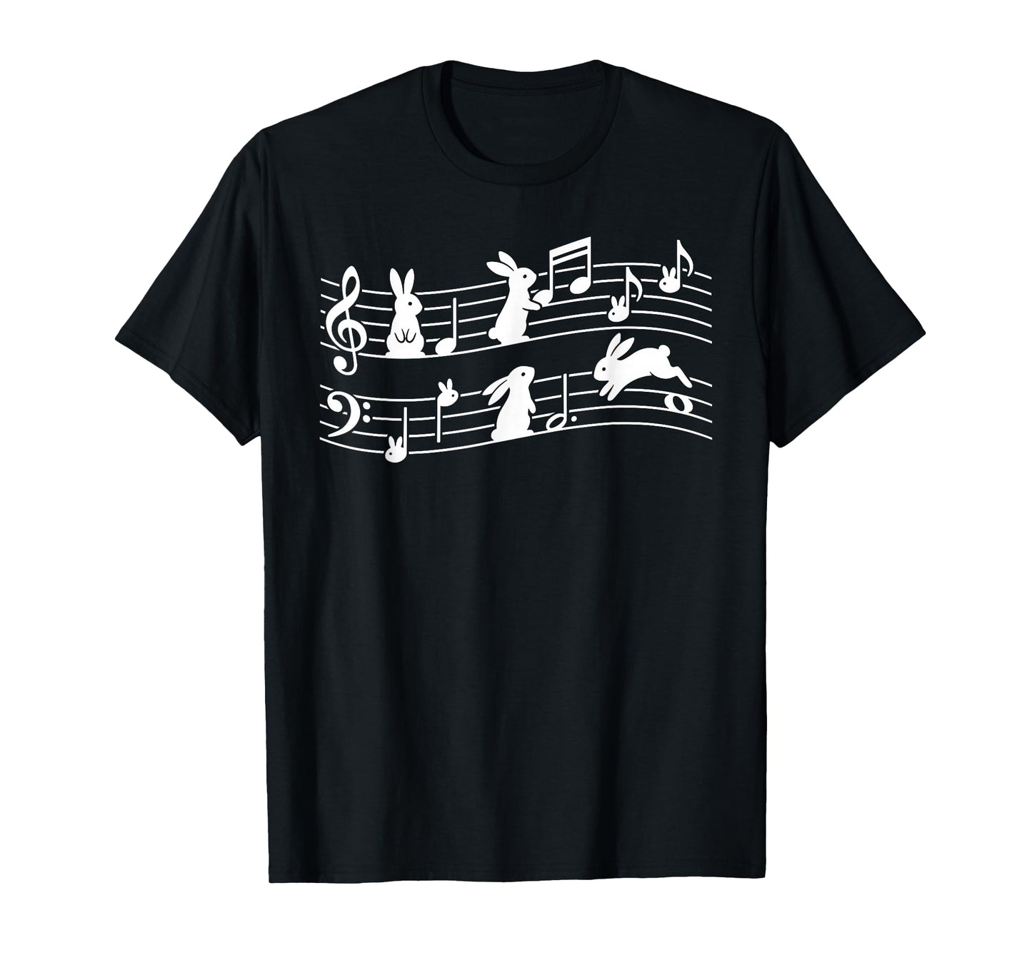 Easter Bunny Playing Music Note Symbol T-Shirt - Graphic Print for Adults - T-Shirt, Sweatshirt, Hoodie