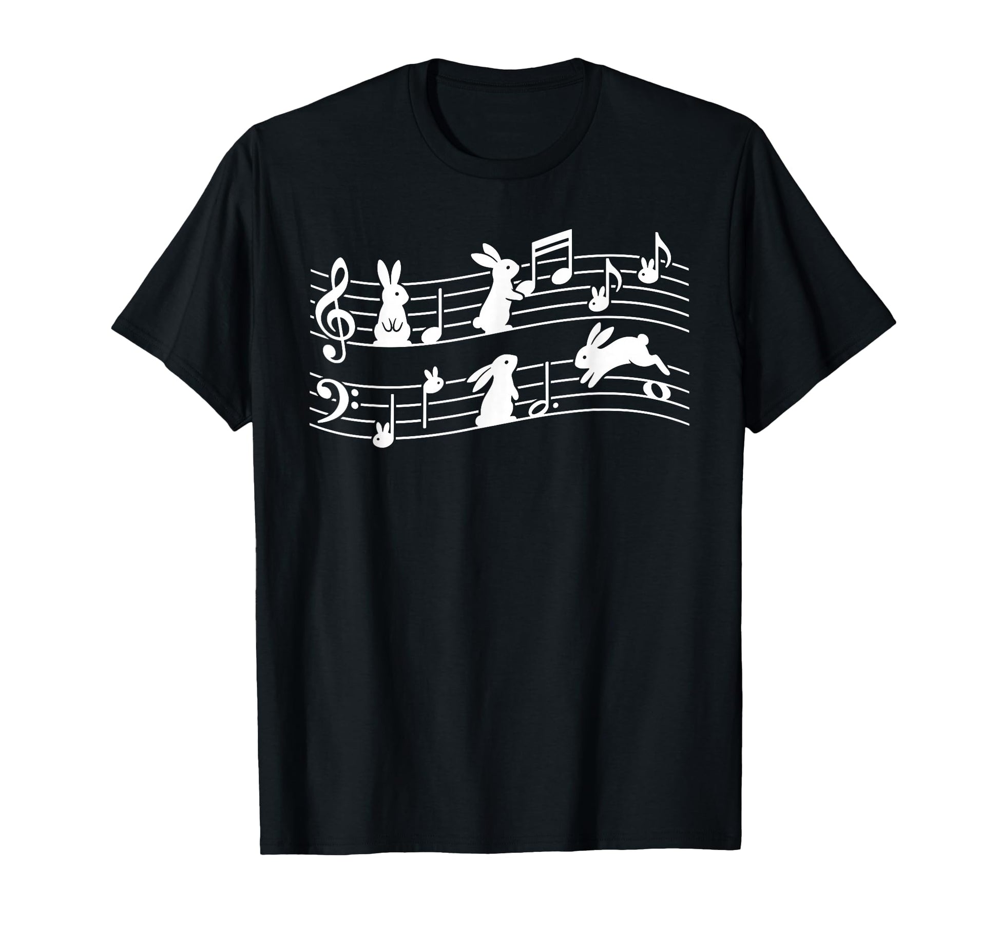 Easter Bunny Playing Music Note Symbol T-Shirt - Graphic Print for Adults - T-Shirt, Sweatshirt, Hoodie