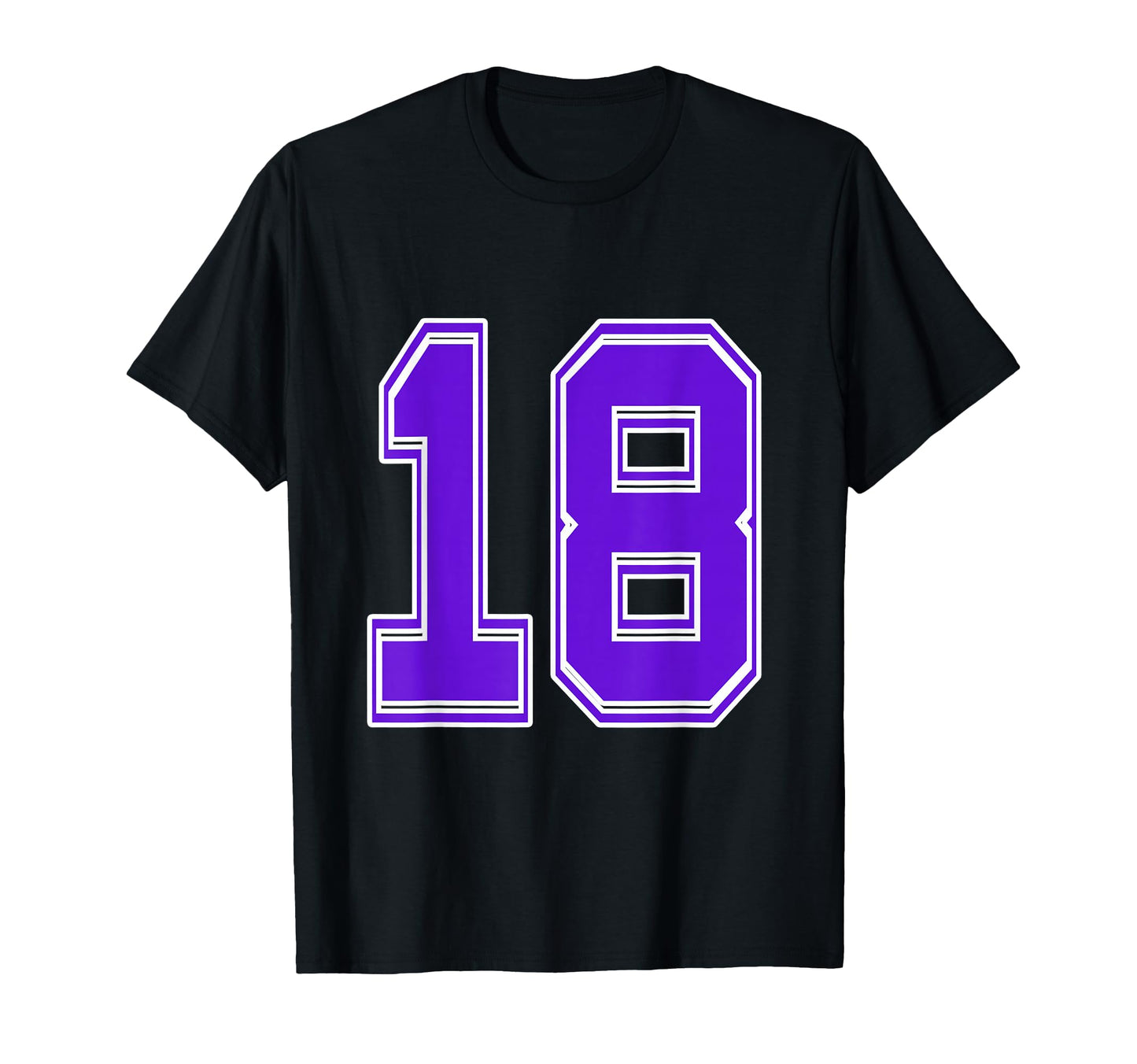 Purple Number 18 Football Baseball T-Shirt - Graphic Print Men Women - T-Shirt, Sweatshirt, Hoodie