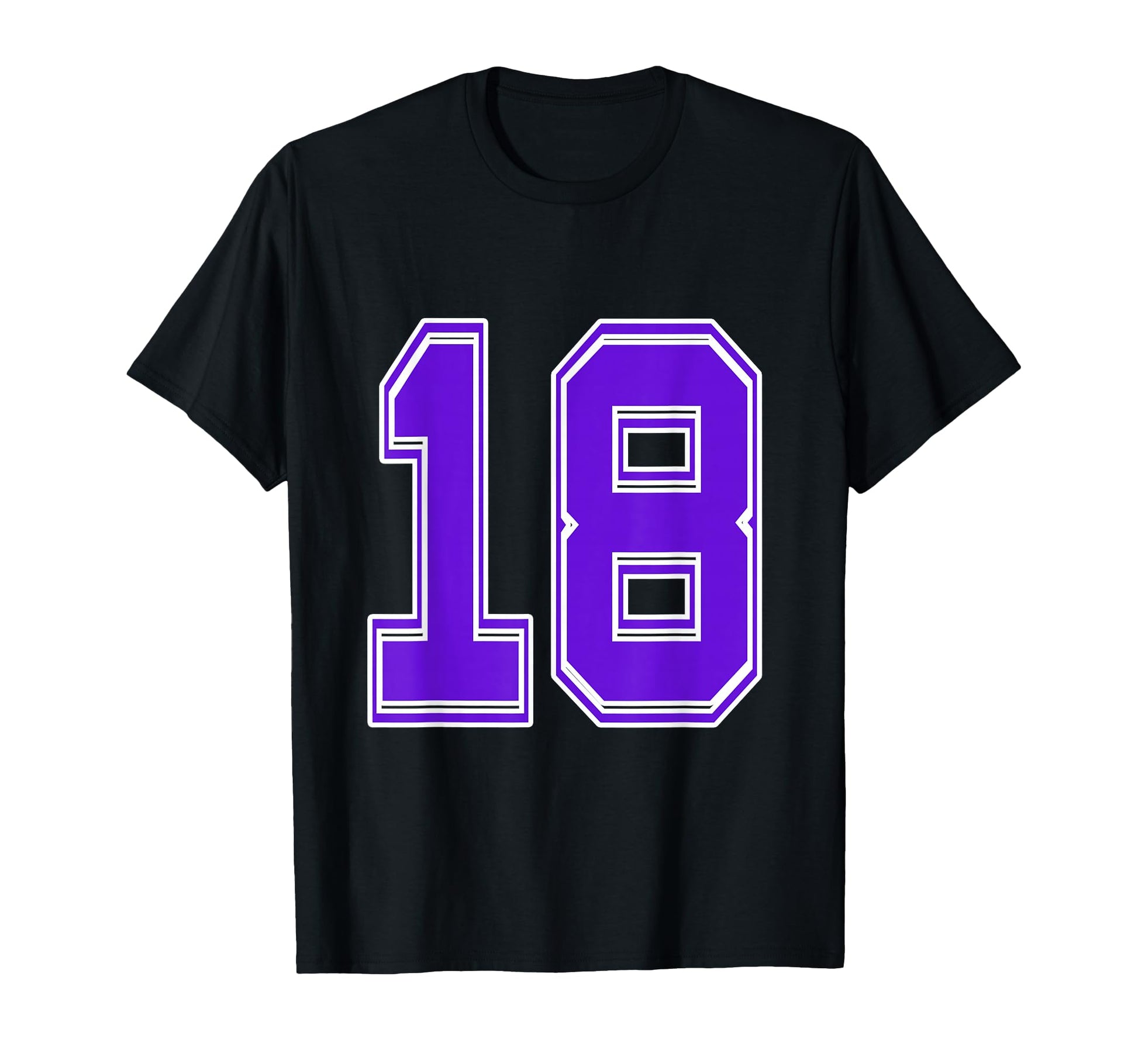 Purple Number 18 Football Baseball T-Shirt - Graphic Print Men Women - T-Shirt, Sweatshirt, Hoodie