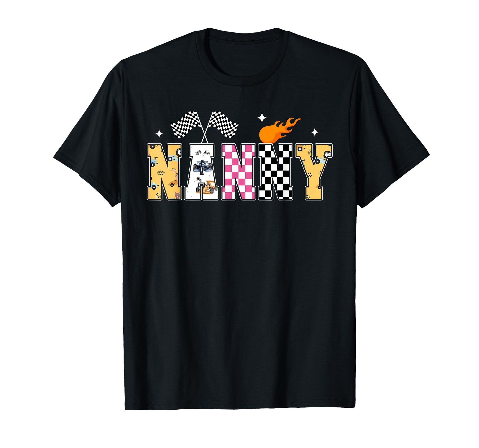 Nanny Pit Crew Racing Car Birthday T-Shirt - Custom Art Print Unisex - T-Shirt, Sweatshirt, Hoodie