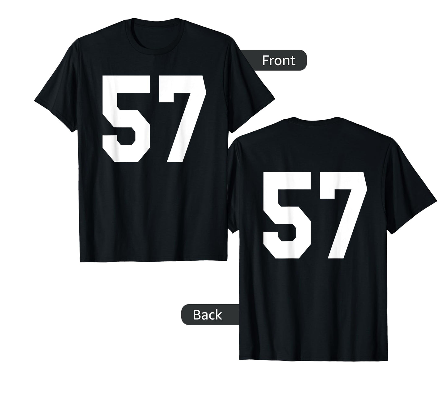 Number 57 Sports Jersey Front And Back T-Shirt - Trendy Graphic Men Women - T-Shirt, Sweatshirt, Hoodie