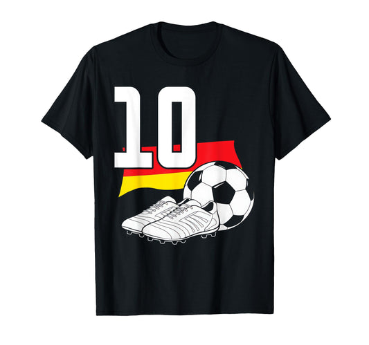 10 Soccer Birthday Gift Soccer Fan Sports T-Shirt - Graphic Print Unisex - T-Shirt, Sweatshirt, Hoodie