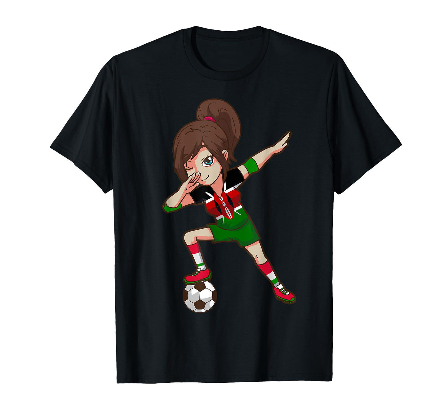 Funny Soccer Fan Kenya Flag Dabbing Gifts T-Shirt - Streetwear Style Unisex - T-Shirt, Sweatshirt, Hoodie