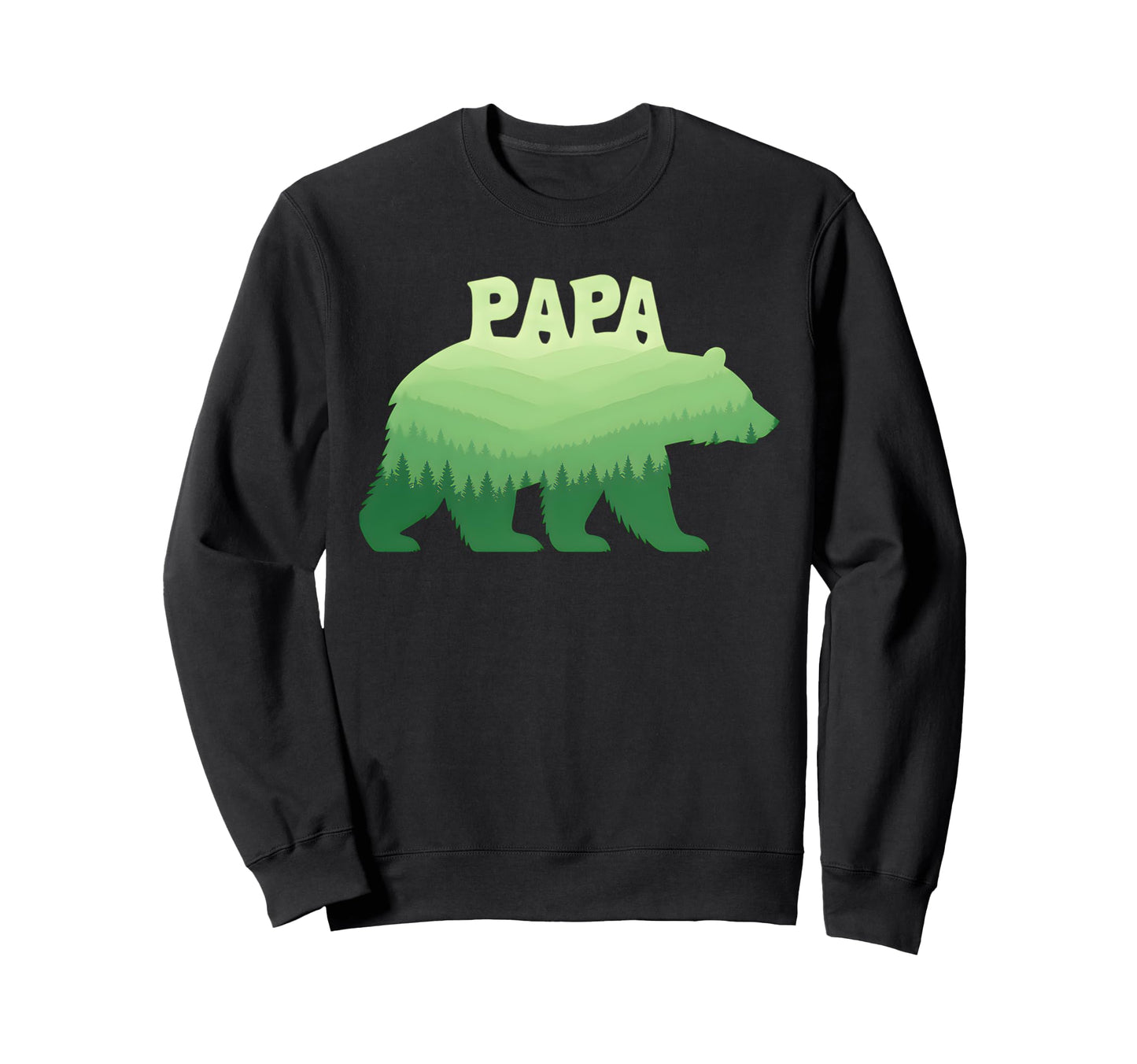 Papa Forest Bear Nature Mountain Sweatshirt - Graphic Print for Adults - T-Shirt, Sweatshirt, Hoodie
