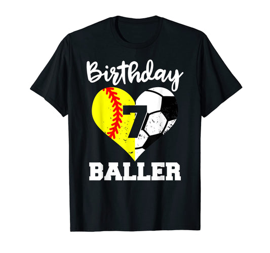 7Th Birthday Baller Funny 7 Year Old T-Shirt - Streetwear Style for Adults - T-Shirt, Sweatshirt, Hoodie