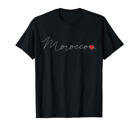 Al Maghrib Simple Love Moroccan Flag T-Shirt - Novelty Apparel Men Women - T-Shirt, Sweatshirt, Hoodie