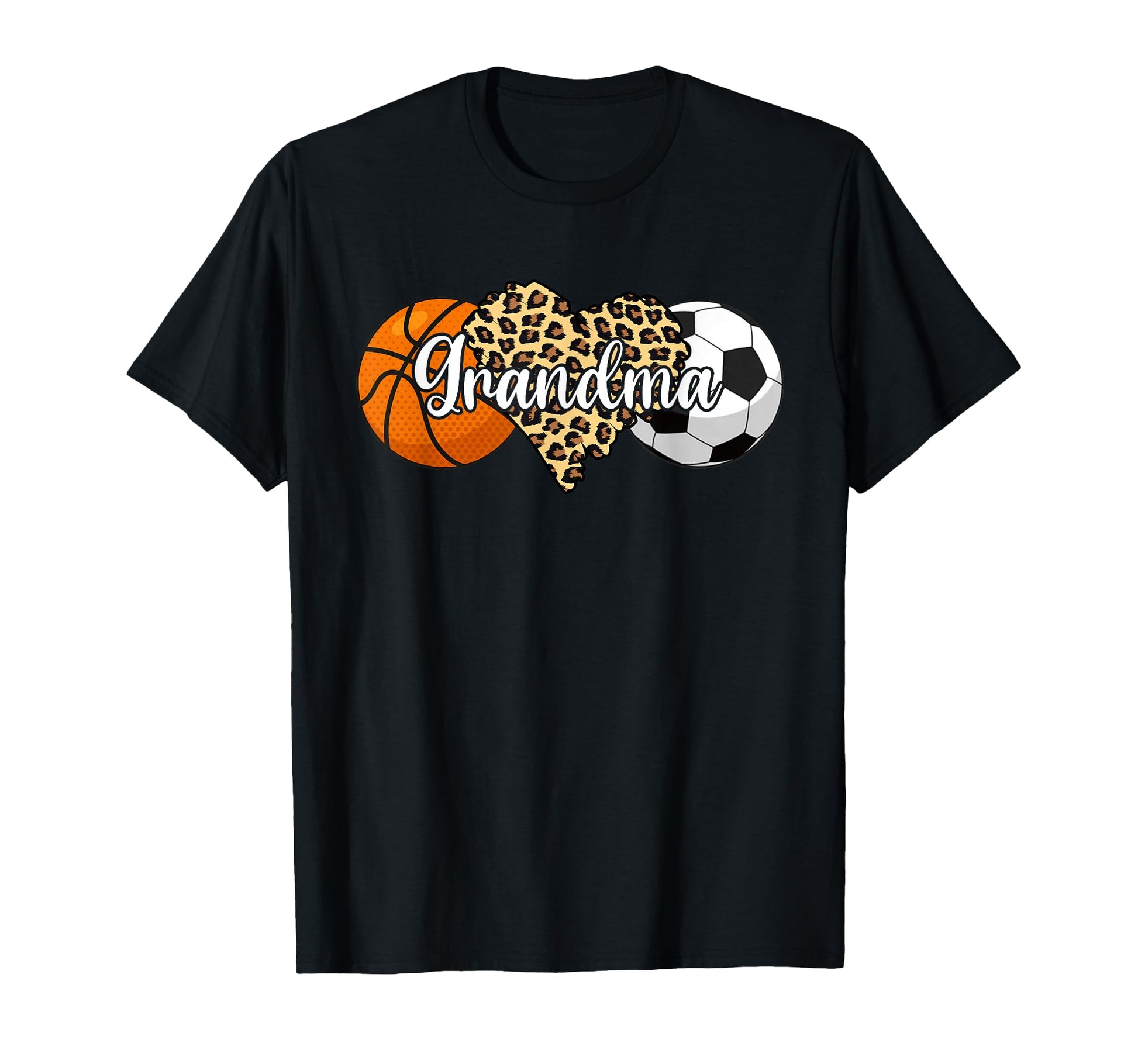 Grandma Basketball Soccer Leopard T-Shirt - Aesthetic Graphic for Adults - T-Shirt, Sweatshirt, Hoodie