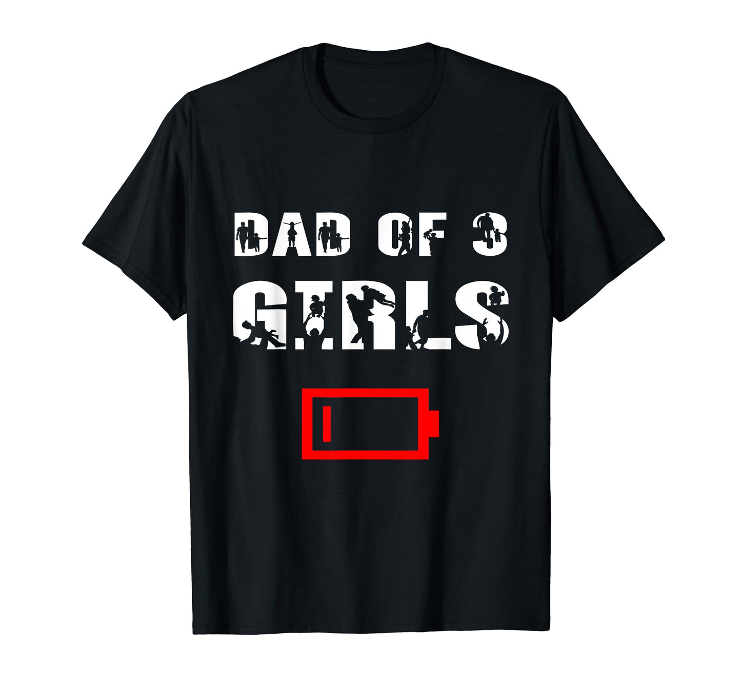 Tired Dad 3 Father Three Daughters Low T-Shirt - Unique Graphic Men Women - T-Shirt, Sweatshirt, Hoodie