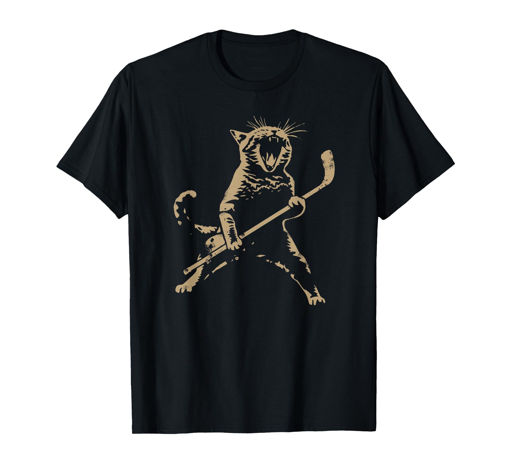 Cat Playing Ice Hockey T-Shirt - Custom Art Print for Adults - T-Shirt, Sweatshirt, Hoodie