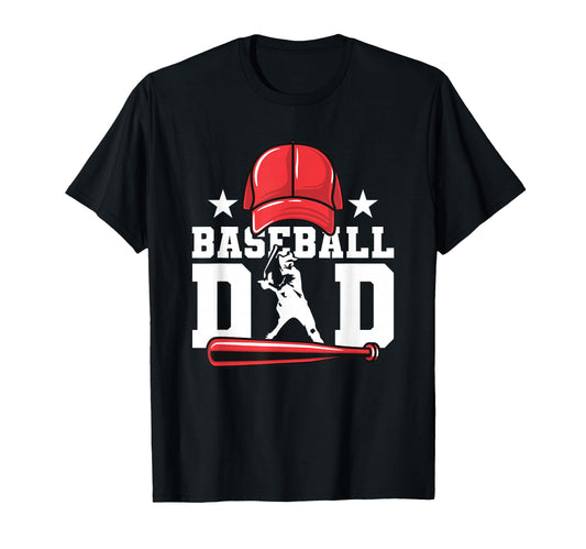 Baseball Baseball Dad Daddy Fathers T-Shirt - Casual Everyday Wear Unisex - T-Shirt, Sweatshirt, Hoodie
