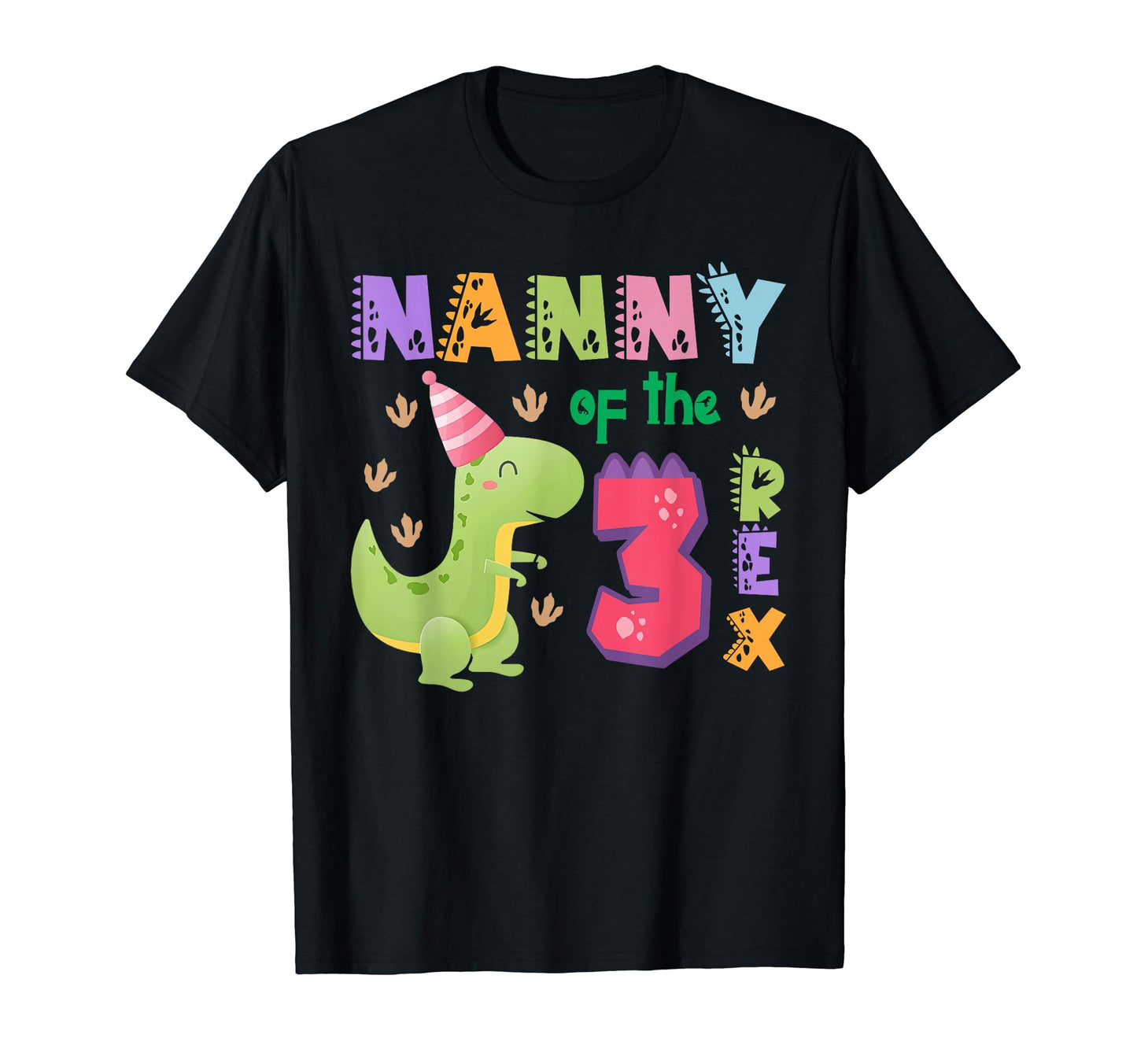Nanny Three Rex Birthday Dinosaur T-Shirt - Aesthetic Graphic for Adults - T-Shirt, Sweatshirt, Hoodie