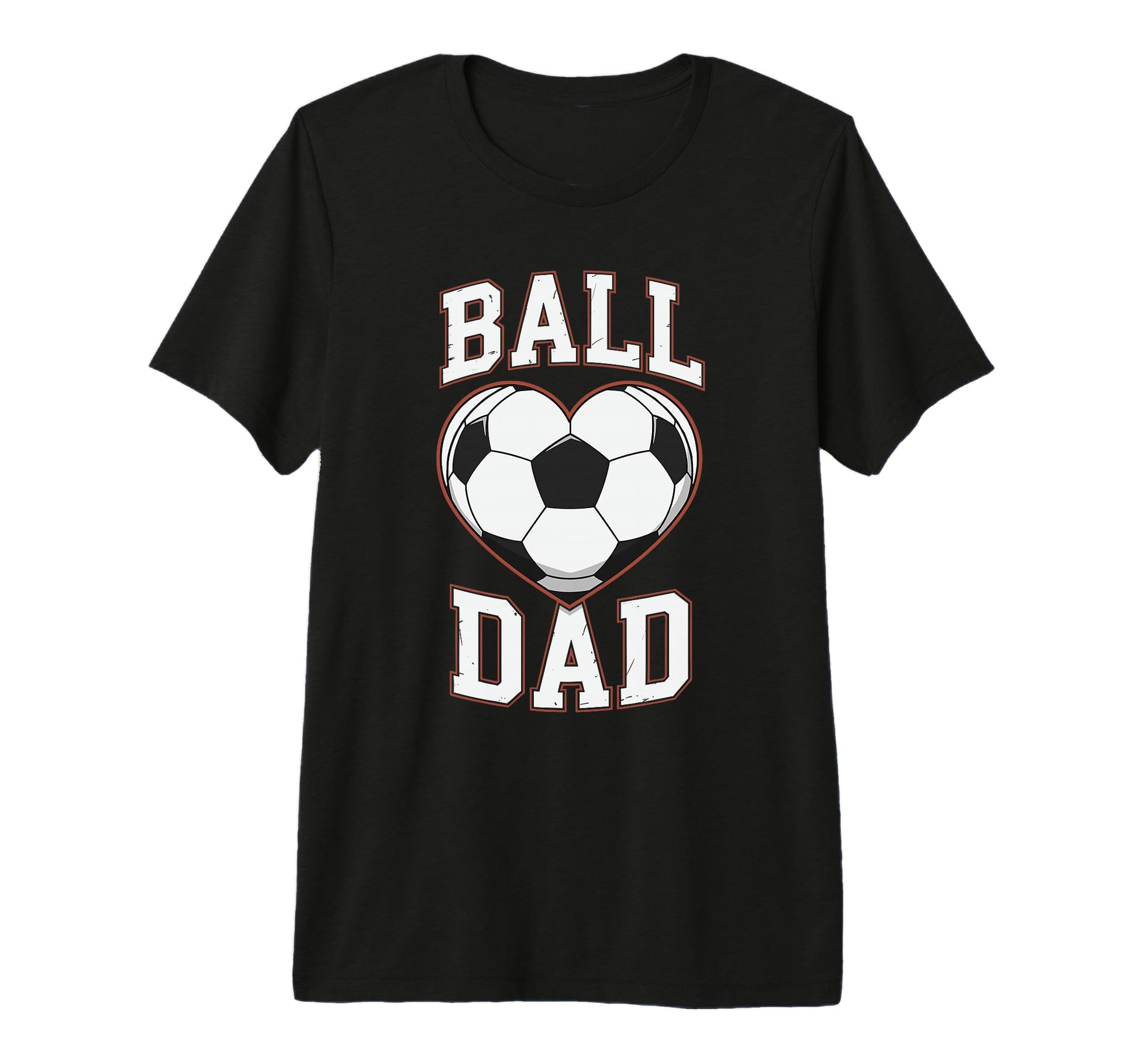 Mens Ball Dad Heart Soccer Father Player T-Shirt - Trendy Graphic Unisex - T-Shirt, Sweatshirt, Hoodie