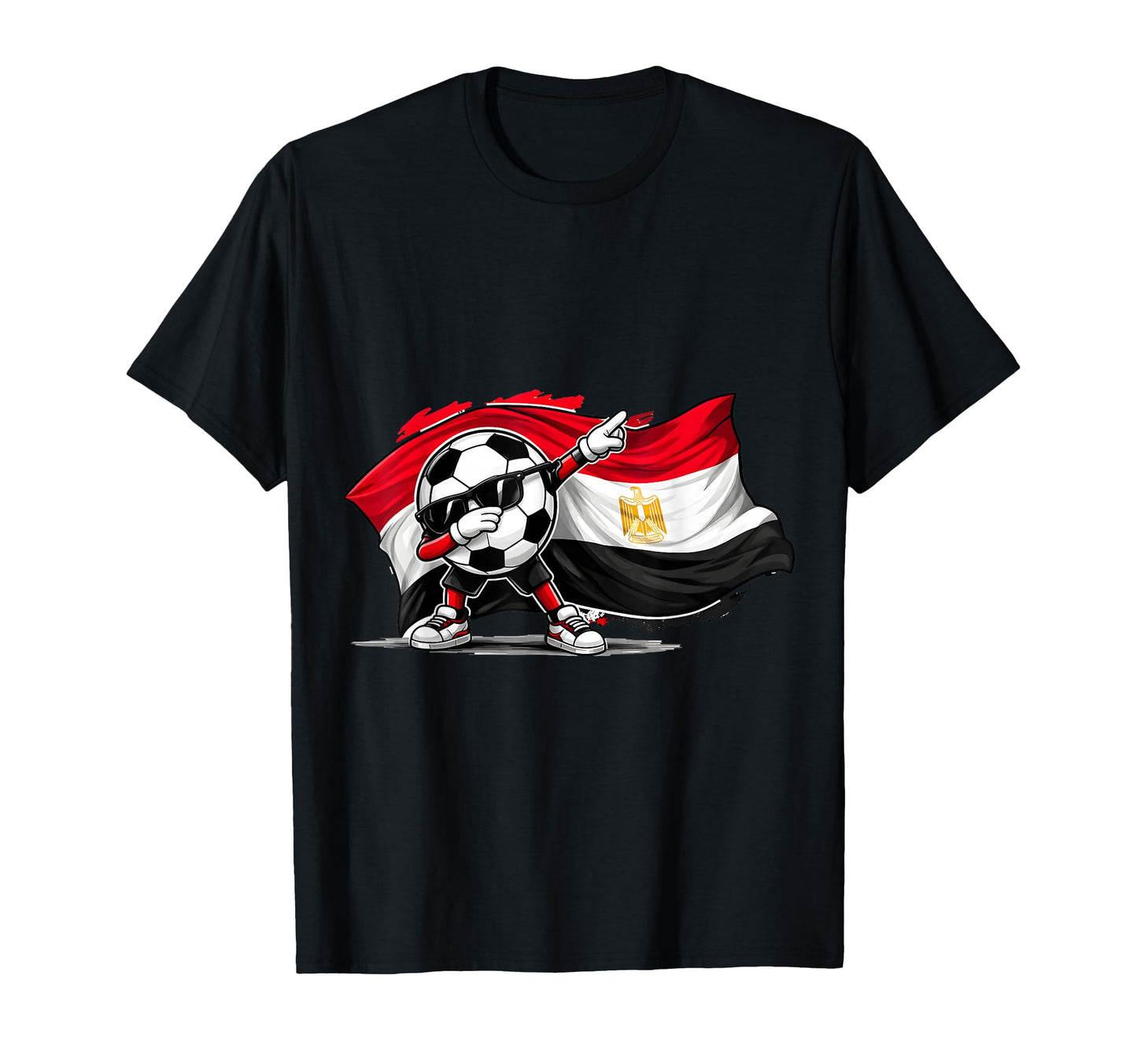 Dabbing Ball Soccer Egypt Flag Football T-Shirt - Unique Graphic Unisex - T-Shirt, Sweatshirt, Hoodie