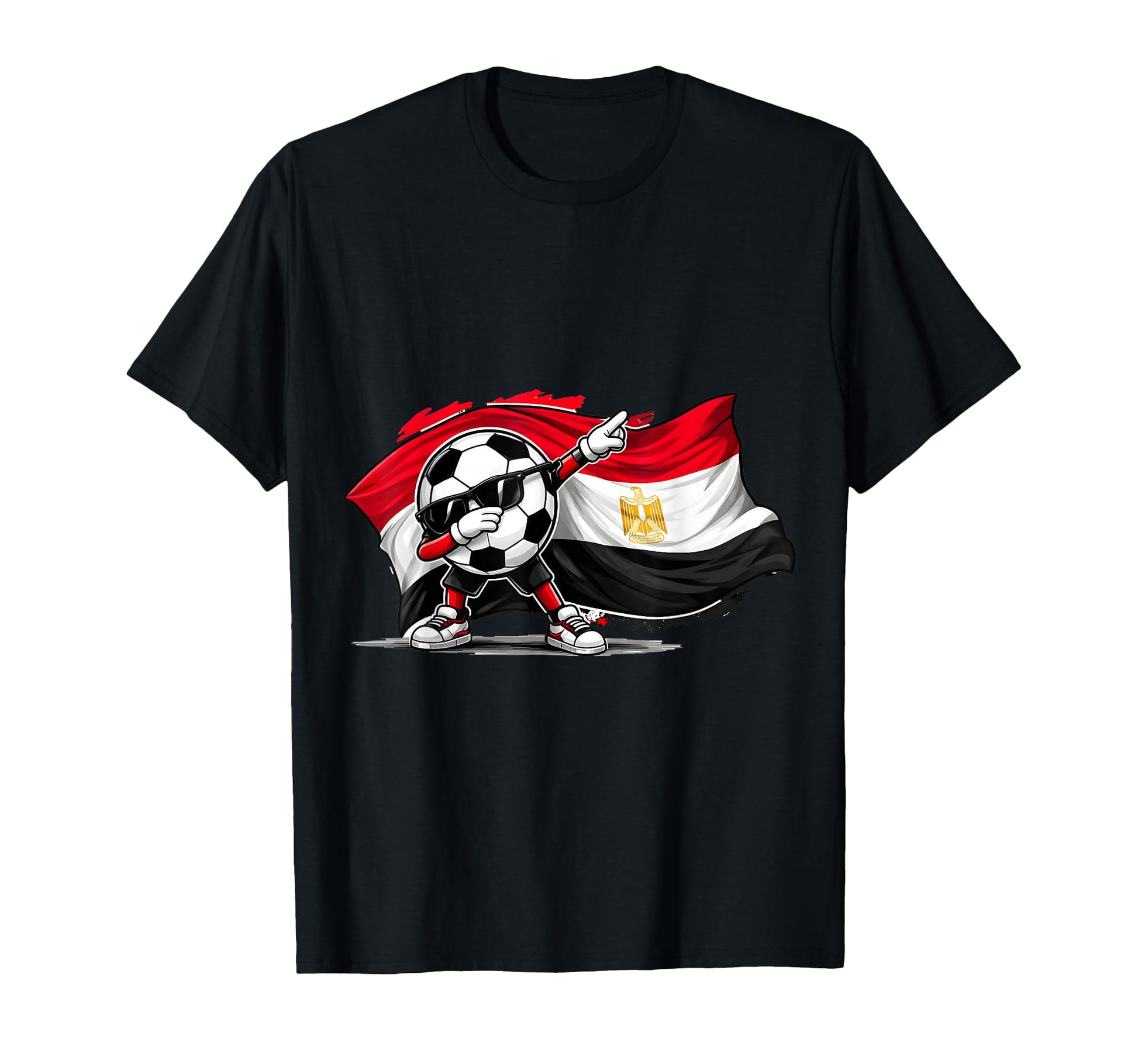 Dabbing Ball Soccer Egypt Flag Football T-Shirt - Unique Graphic Unisex - T-Shirt, Sweatshirt, Hoodie