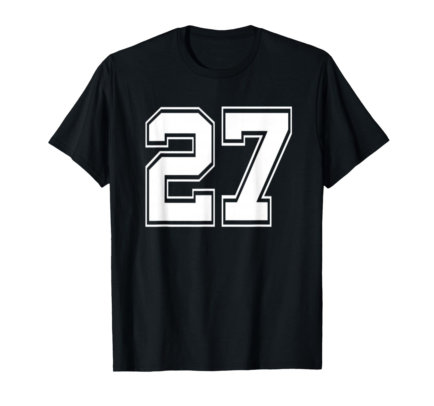 Number 27 Baseball Football Soccer T-Shirt - Custom Art Print for Adults - T-Shirt, Sweatshirt, Hoodie