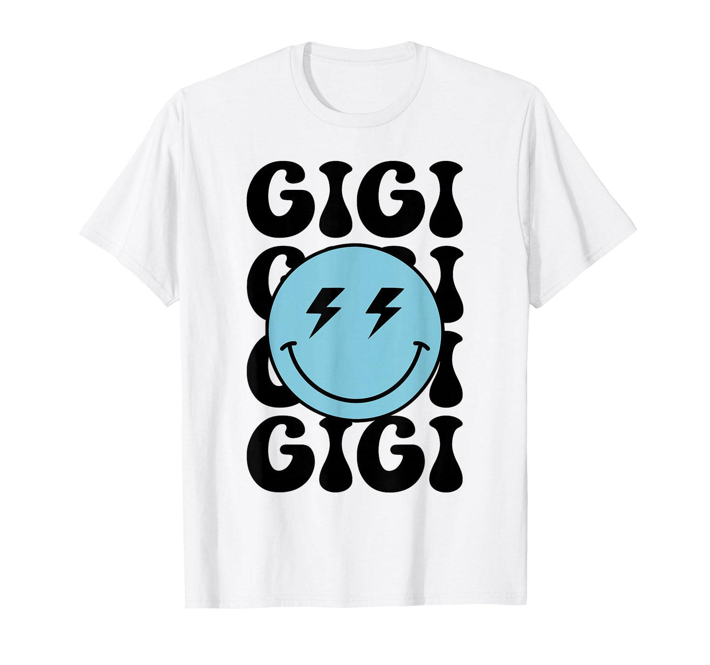 Gigi Happy Face 1St Birthday Groovy T-Shirt - Graphic Print for Adults - T-Shirt, Sweatshirt, Hoodie