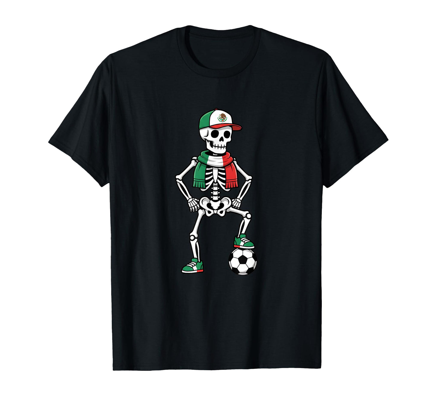 Mexican Soccer Skeleton Fan Latino T-Shirt - Novelty Apparel Unisex - T-Shirt, Sweatshirt, Hoodie