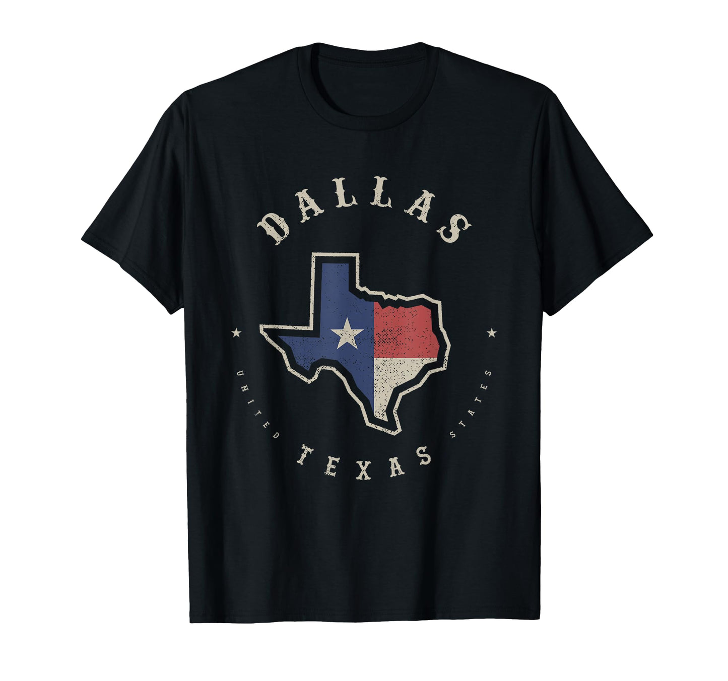Dallas Texas State Flag Map Souvenir T-Shirt - Custom Art Print Men Women - T-Shirt, Sweatshirt, Hoodie