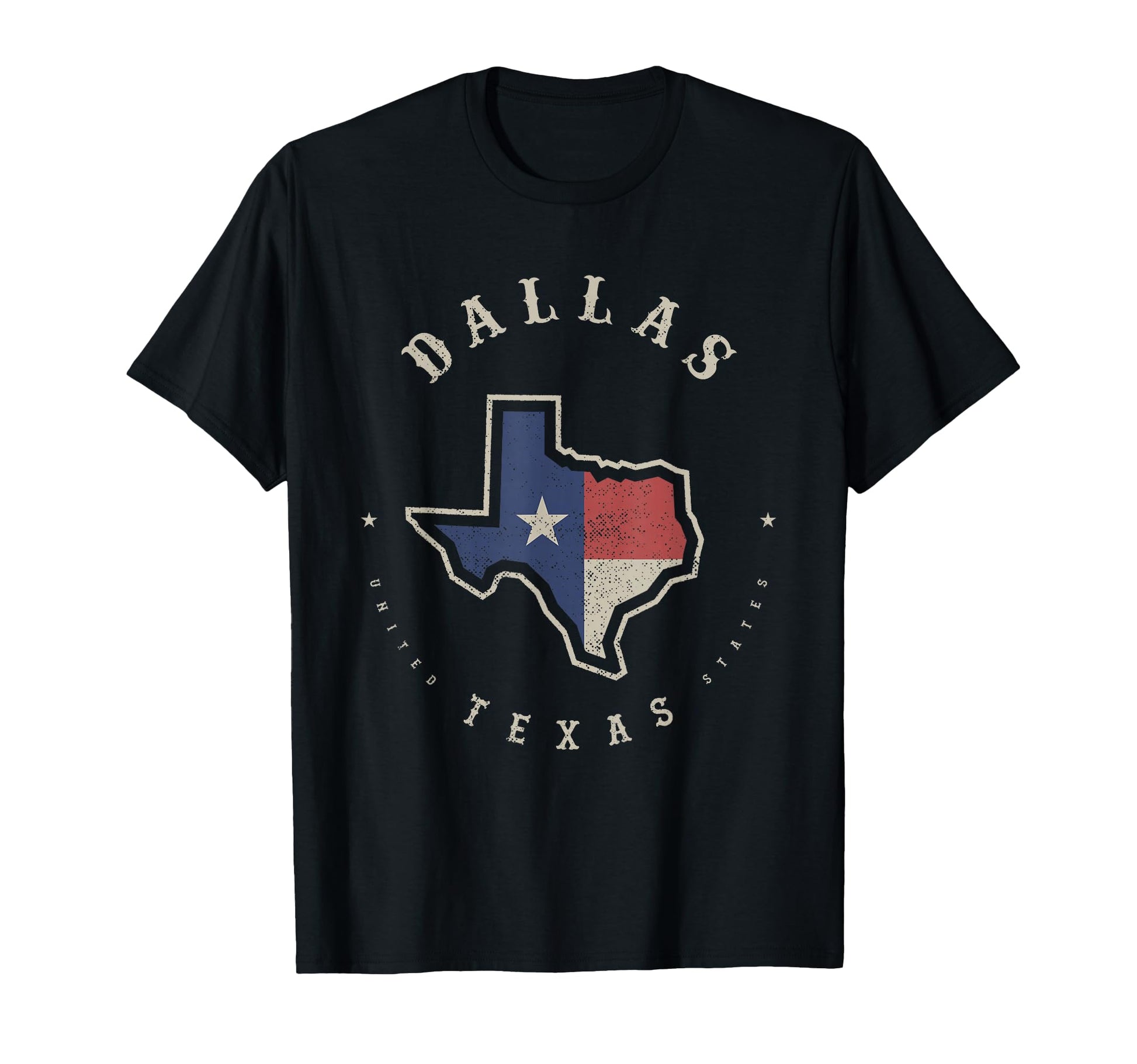 Dallas Texas State Flag Map Souvenir T-Shirt - Custom Art Print Men Women - T-Shirt, Sweatshirt, Hoodie