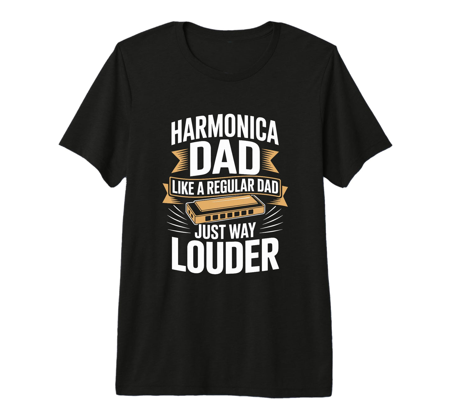 Mens Harmonica Dad Like Regular Dad Just T-Shirt - Minimalist Print Unisex - T-Shirt, Sweatshirt, Hoodie