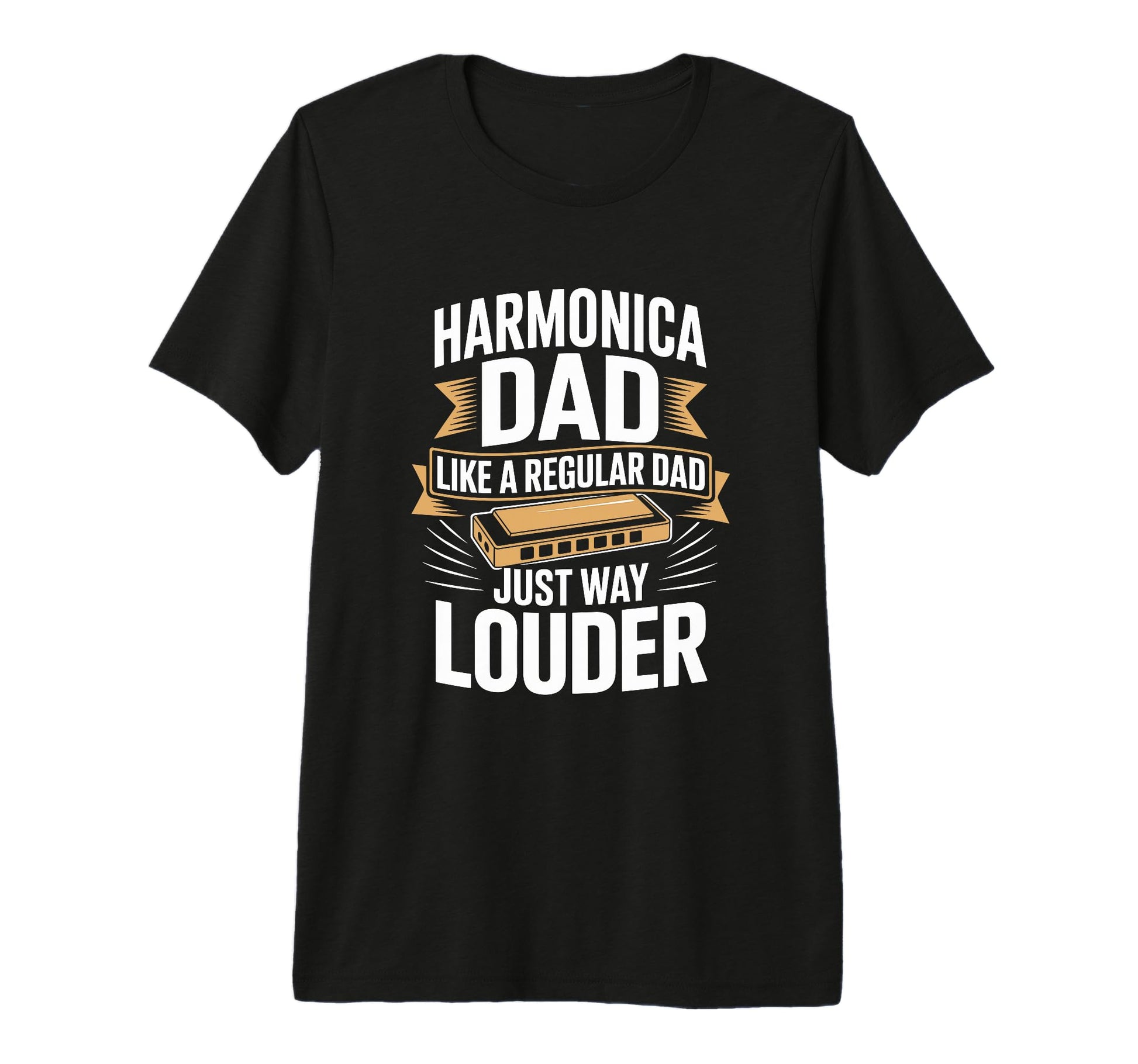 Mens Harmonica Dad Like Regular Dad Just T-Shirt - Minimalist Print Unisex - T-Shirt, Sweatshirt, Hoodie
