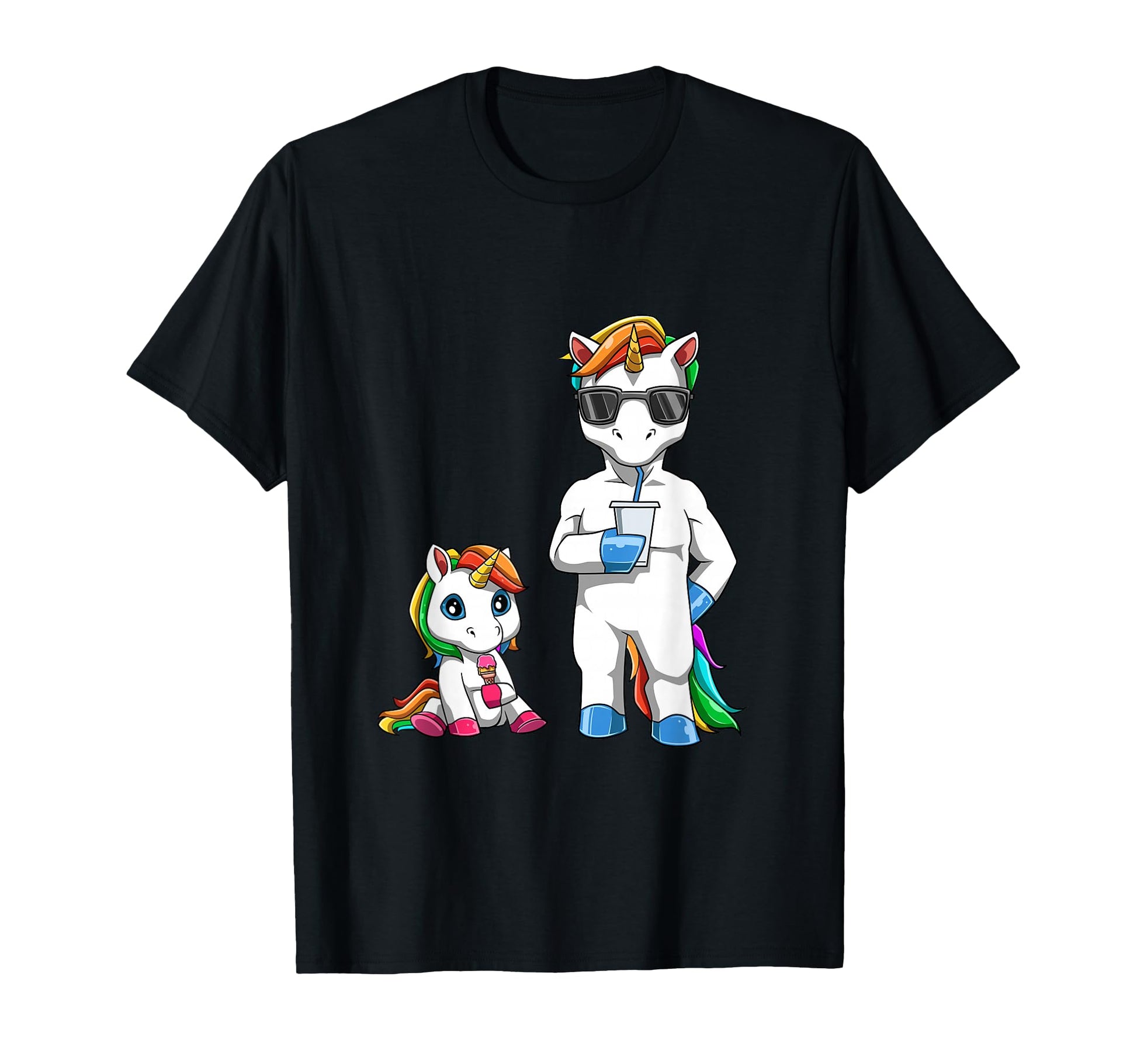 Funny Dad And Unicorn Family Outfit Hoodie - Fun Novelty Design for Adults - T-Shirt, Sweatshirt, Hoodie