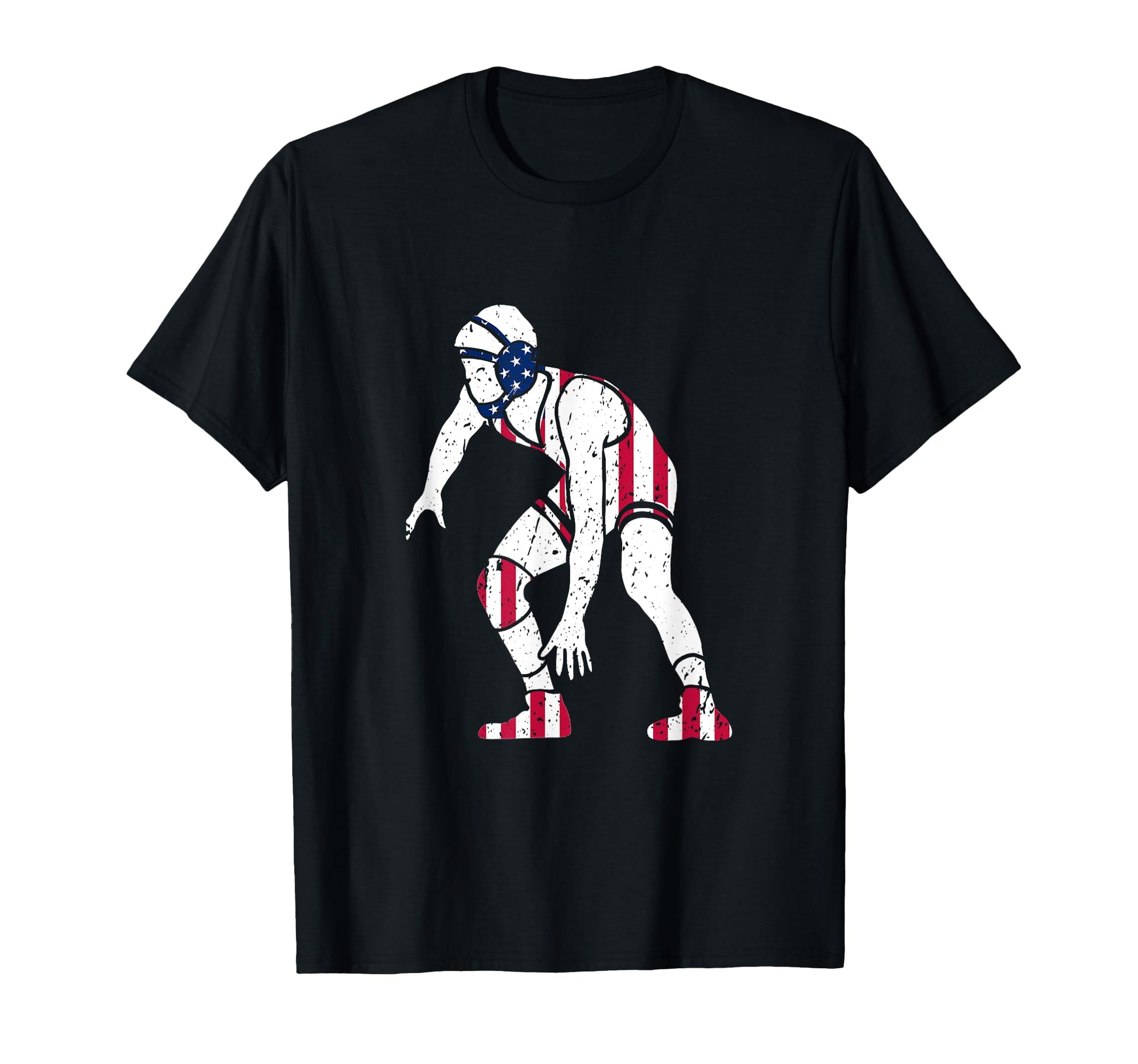 Usa Flag American Patriotic Wrestler T-Shirt - Trendy Graphic for Adults - T-Shirt, Sweatshirt, Hoodie