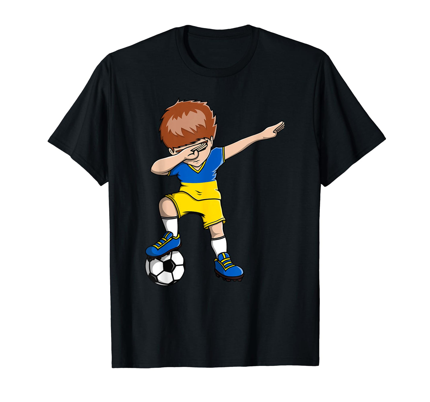 Dabbing Soccer Ukraine Jersey T-Shirt - Custom Art Print Men Women - T-Shirt, Sweatshirt, Hoodie