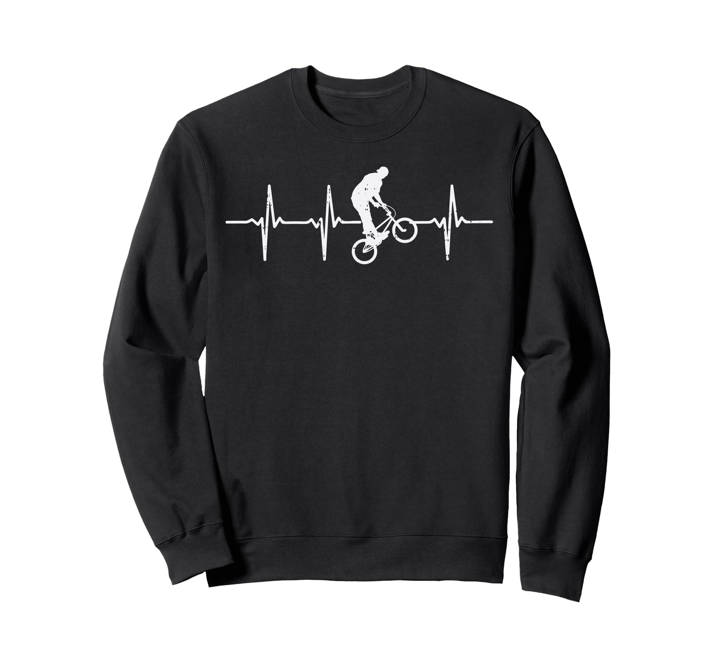Heartbeat Bmx Bike Stunt Racing Sweatshirt - Custom Art Print Men Women - T-Shirt, Sweatshirt, Hoodie