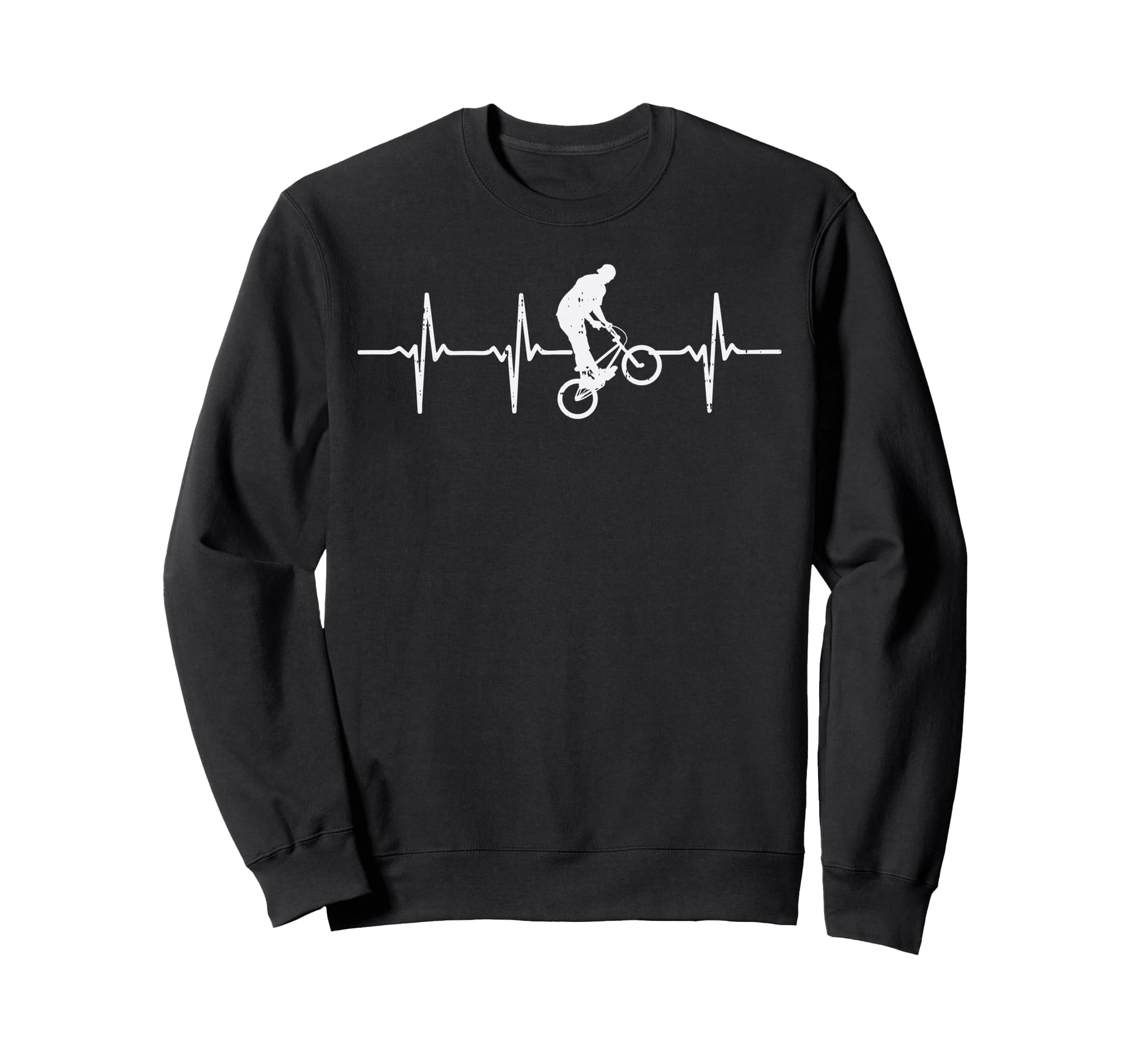Heartbeat Bmx Bike Stunt Racing Sweatshirt - Custom Art Print Men Women - T-Shirt, Sweatshirt, Hoodie