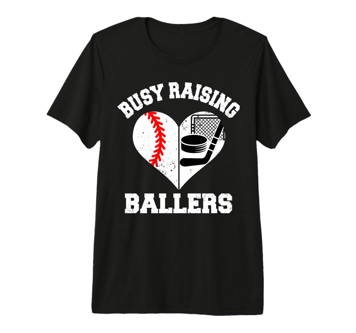 Busy Raising Ballers Baseball Hockey T-Shirt - Novelty Apparel for Adults - T-Shirt, Sweatshirt, Hoodie