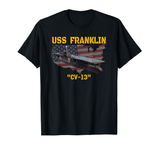 Aircraft Carrier Uss Franklin Cv T-Shirt - Casual Everyday Wear Men Women - T-Shirt, Sweatshirt, Hoodie