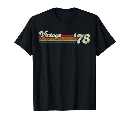 1978 Chest Stripe Birthday T-Shirt - Casual Everyday Wear for Adults - T-Shirt, Sweatshirt, Hoodie