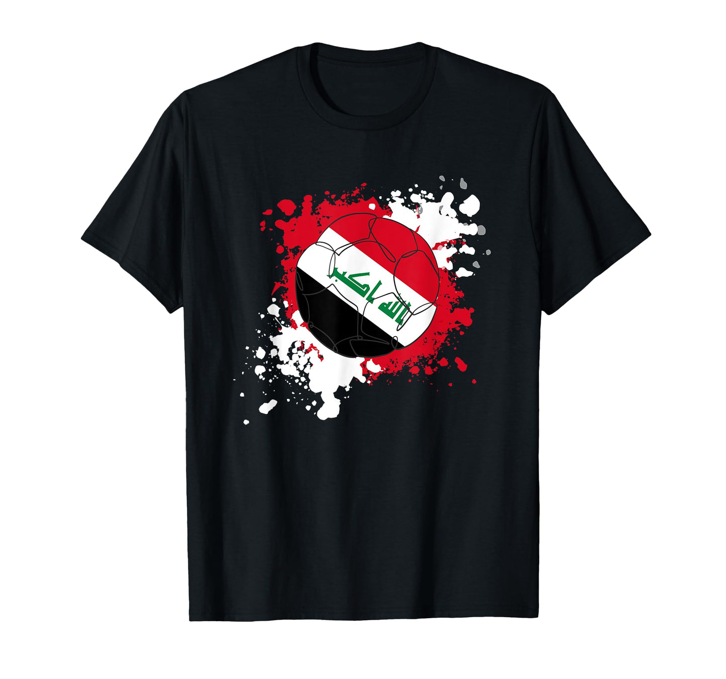Soccer Ball Flag Iraq T-Shirt - Casual Everyday Wear for Adults - T-Shirt, Sweatshirt, Hoodie