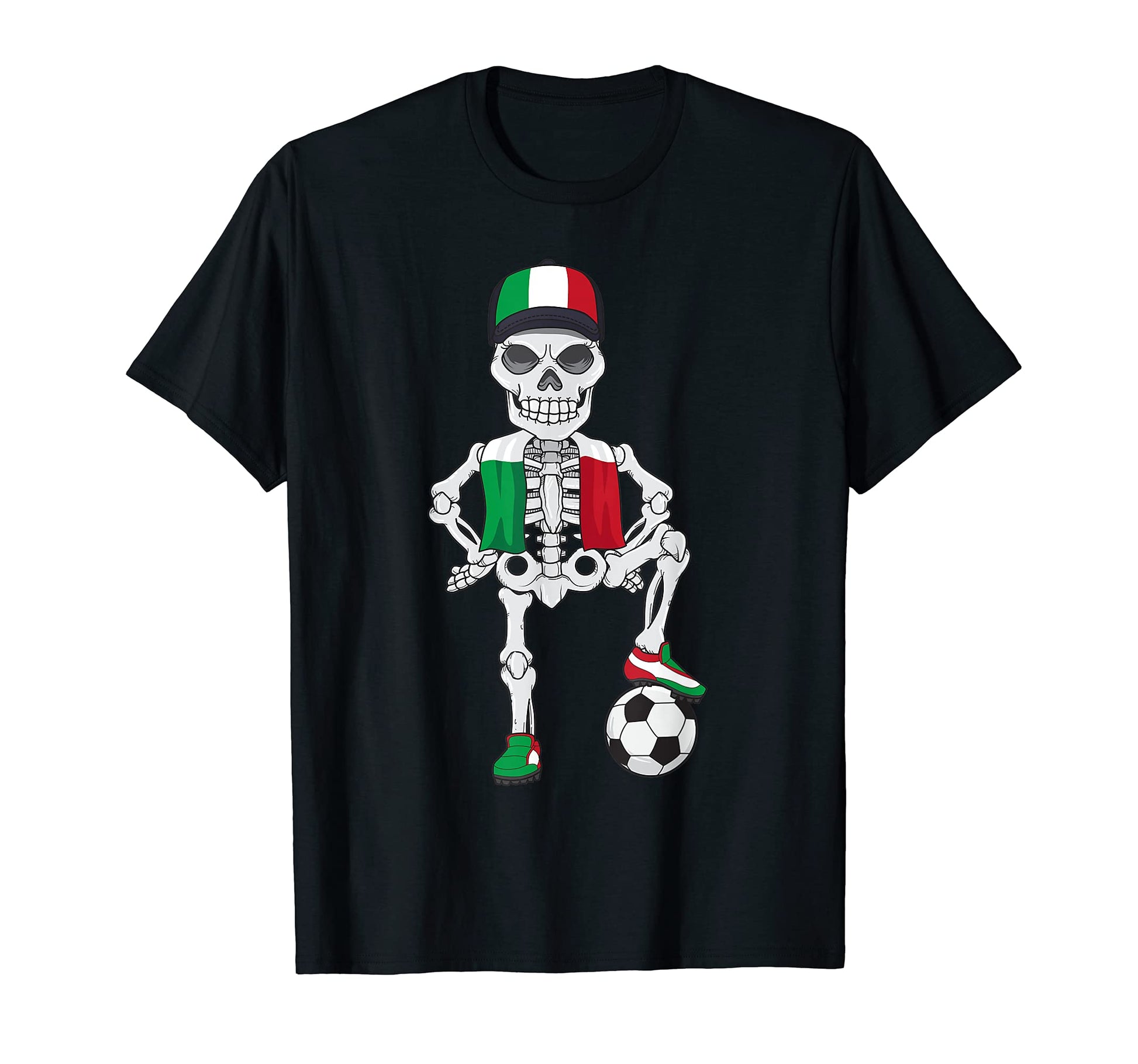 Italy Soccer Skeleton Fan Team T-Shirt - Casual Everyday Wear Unisex - T-Shirt, Sweatshirt, Hoodie