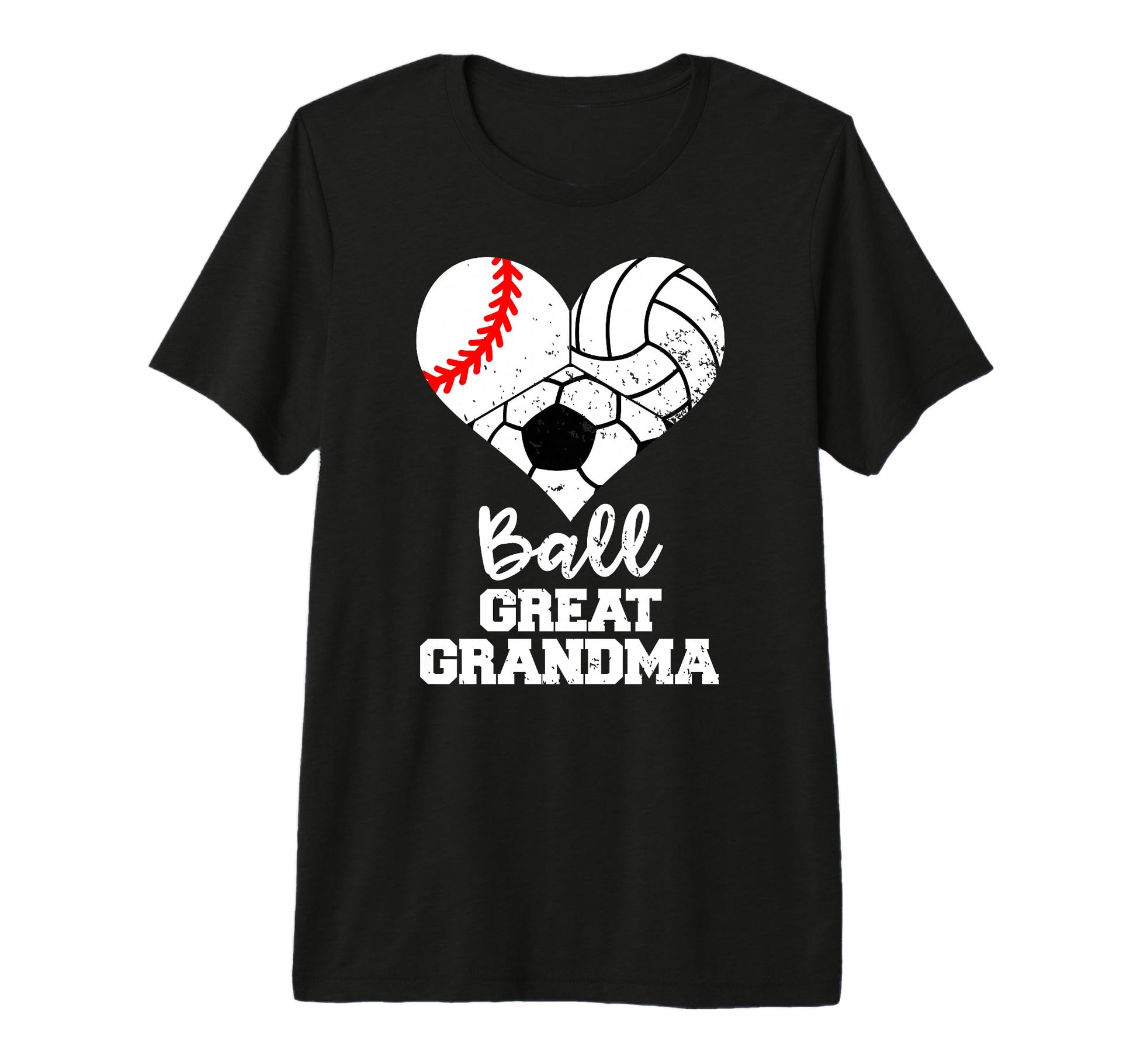 Ball Great Grandma Heart Baseball T-Shirt - Unique Graphic for Adults - T-Shirt, Sweatshirt, Hoodie
