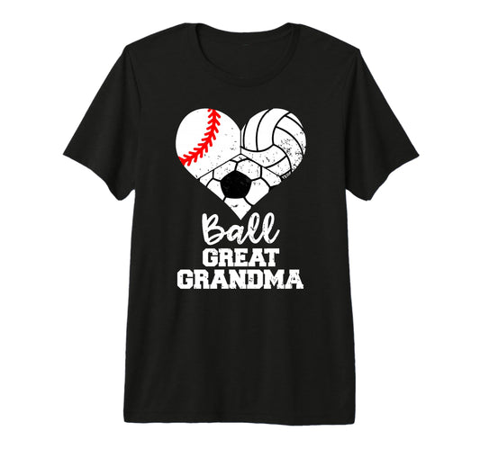 Ball Great Grandma Heart Baseball T-Shirt - Unique Graphic for Adults - T-Shirt, Sweatshirt, Hoodie