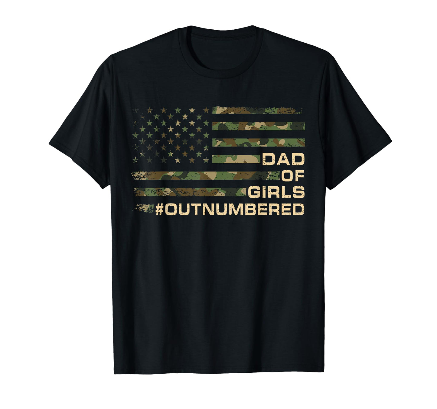 Dad Outnumbered Fathers Day Dad Daughters T-Shirt - Unique Graphic Unisex - T-Shirt, Sweatshirt, Hoodie