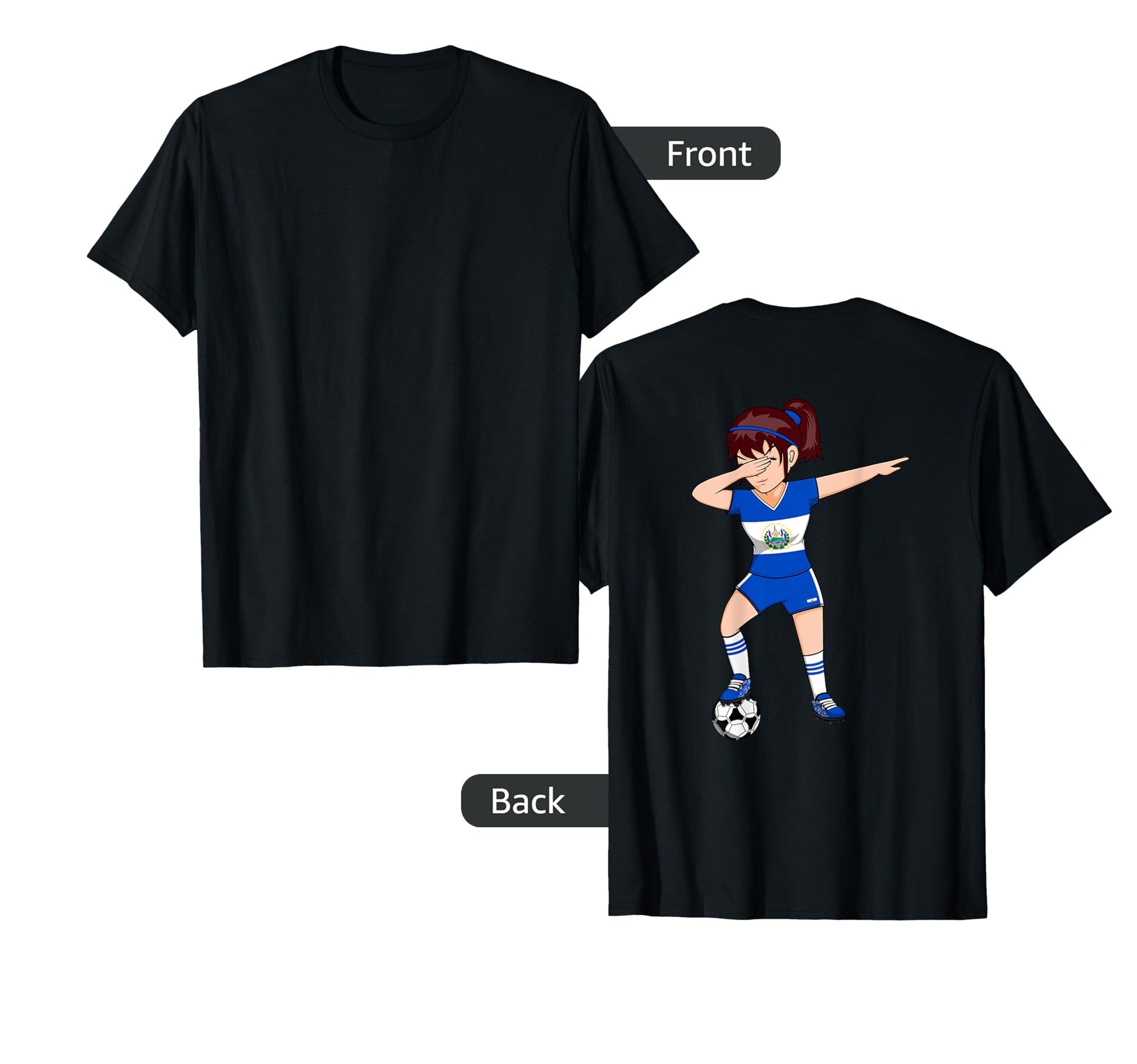Dabbing Soccer El Salvador Jersey T-Shirt - Novelty Apparel for Adults - T-Shirt, Sweatshirt, Hoodie