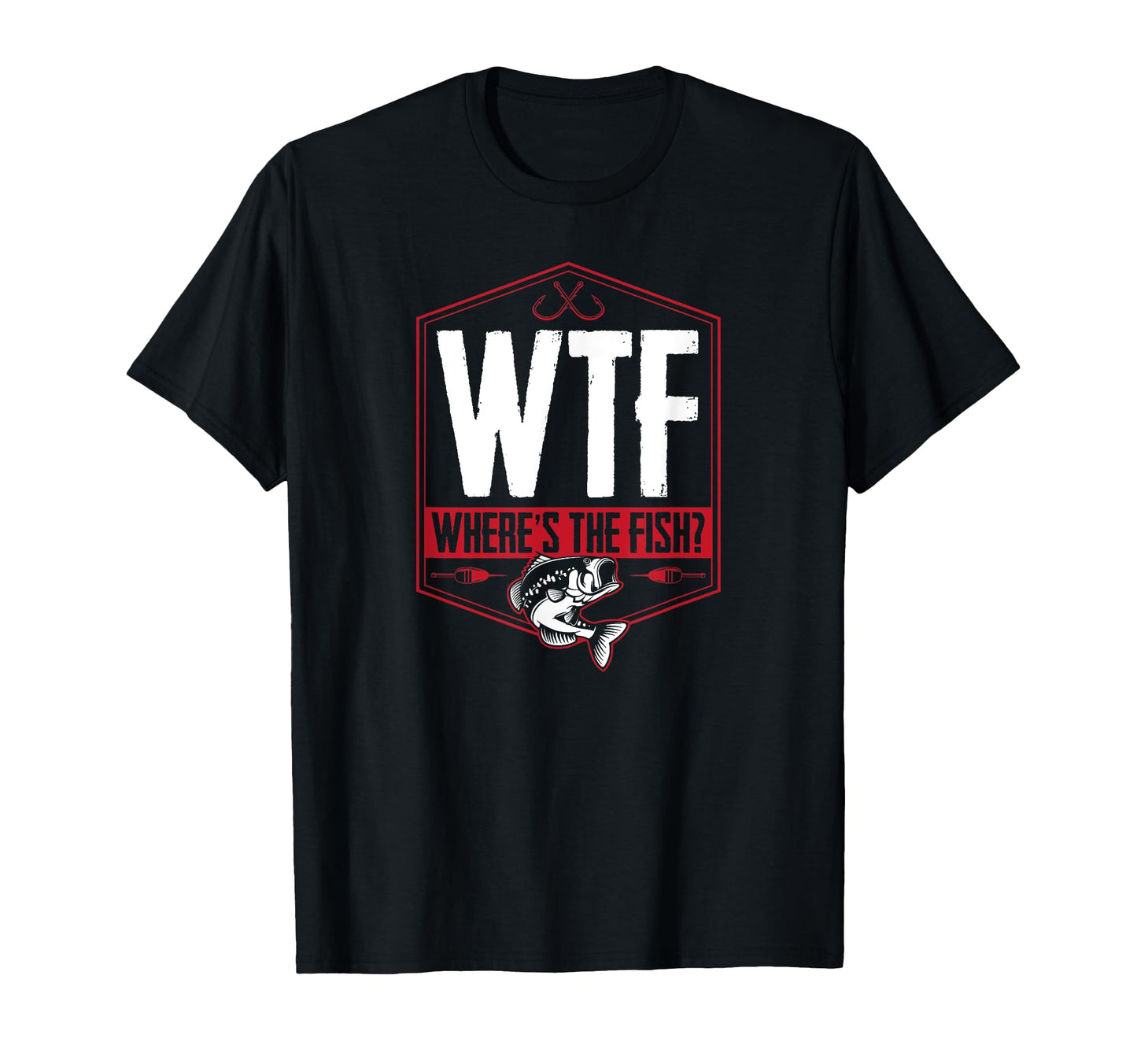 Wtf Wheres Fish Large Mouth Bass Fishing T-Shirt - Graphic Print Unisex - T-Shirt, Sweatshirt, Hoodie
