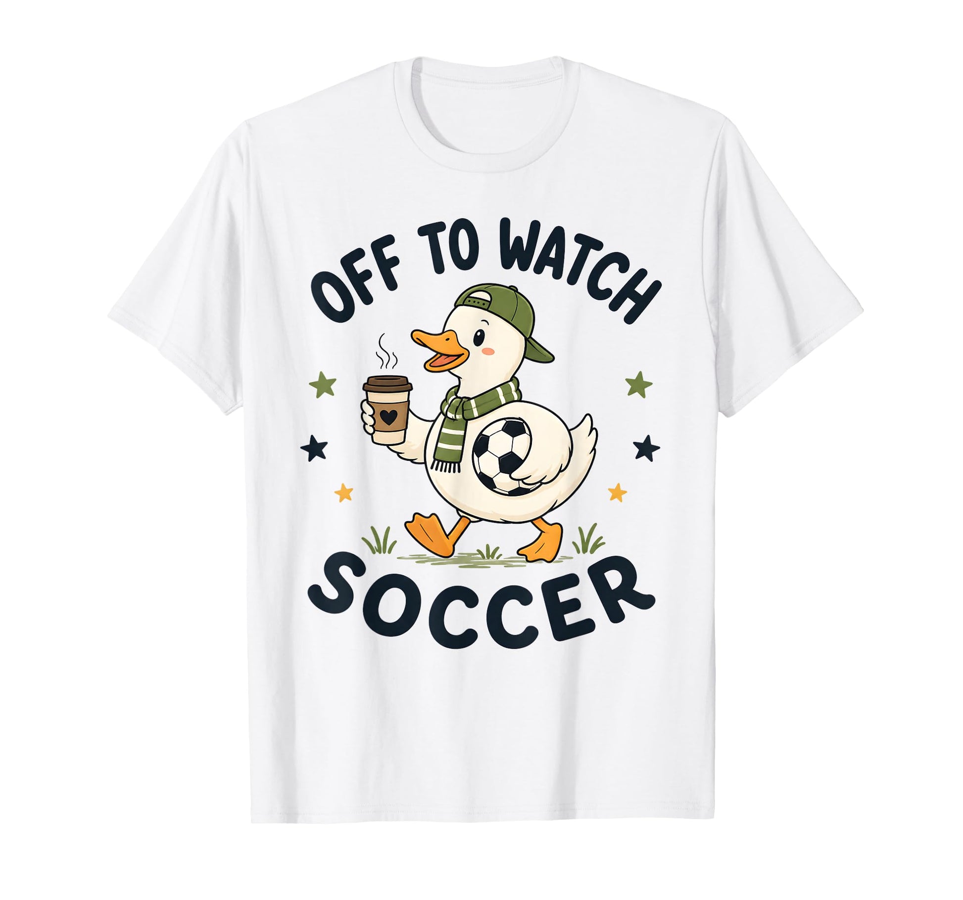 Off To Watch Soccer Mom Goose Drinking T-Shirt - Trendy Graphic Unisex - T-Shirt, Sweatshirt, Hoodie