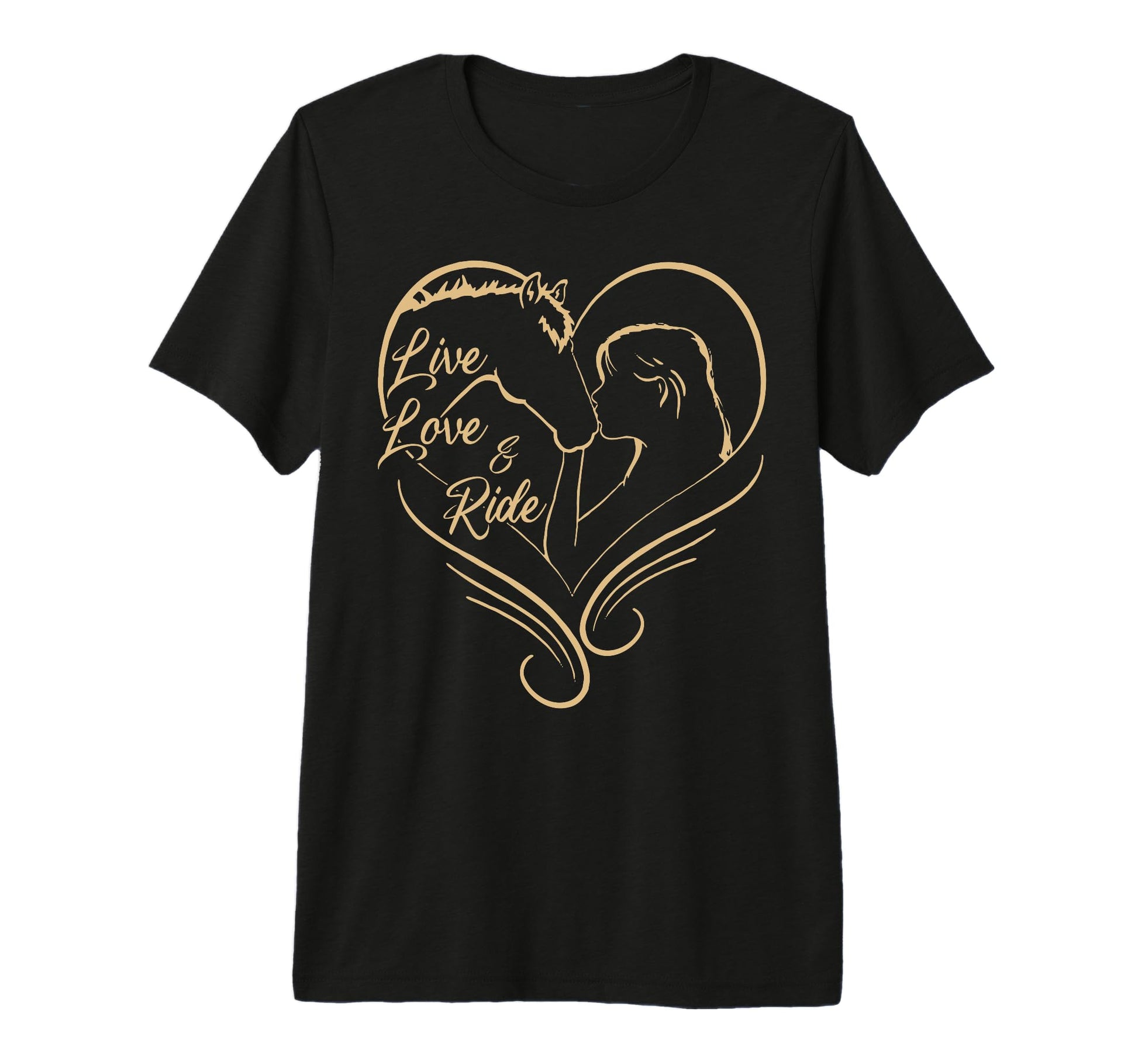 Horse Live Love And Ride Horseback T-Shirt - Fun Novelty Design for Adults - T-Shirt, Sweatshirt, Hoodie