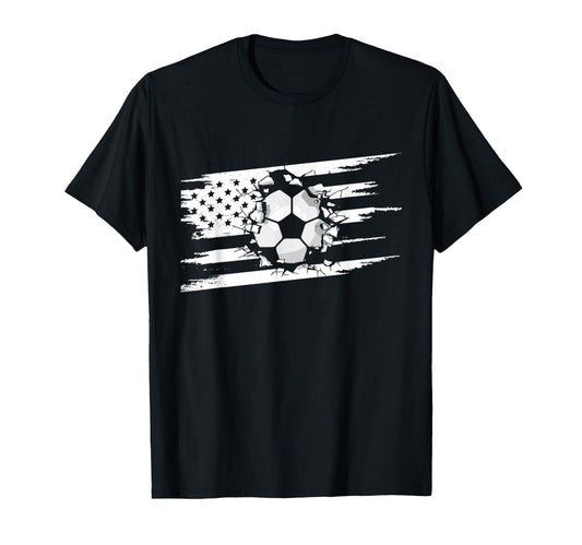 American Flag Soccer Soccer T-Shirt - Unique Graphic Men Women - T-Shirt, Sweatshirt, Hoodie