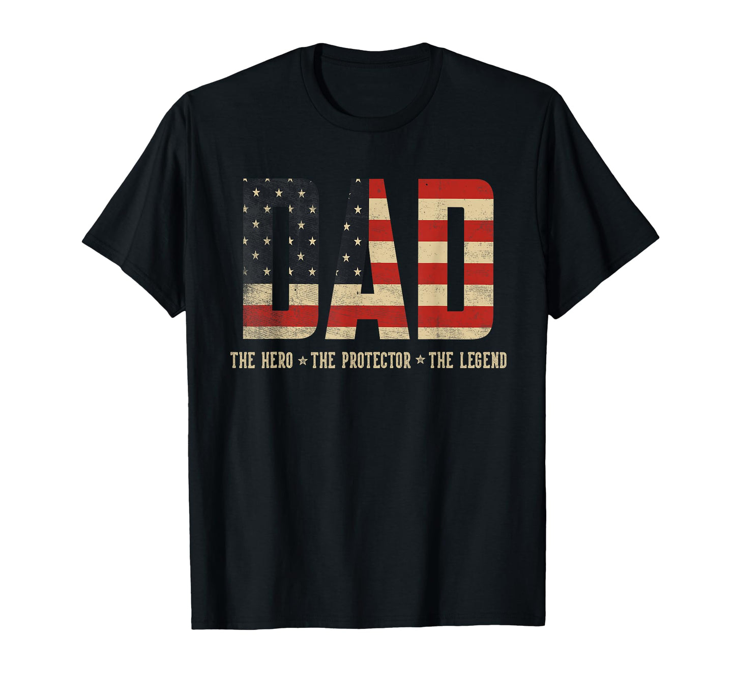 Dad Protector Hero Legend Usa Flag Dad T-Shirt - Trendy Graphic for Adults - T-Shirt, Sweatshirt, Hoodie