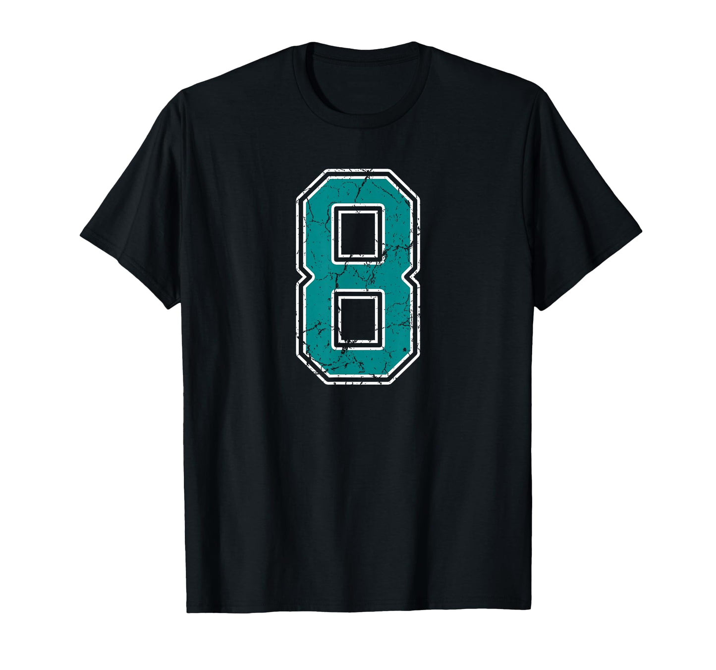Teal And White Number 8 Jersey Player T-Shirt - Unique Graphic Men Women - T-Shirt, Sweatshirt, Hoodie